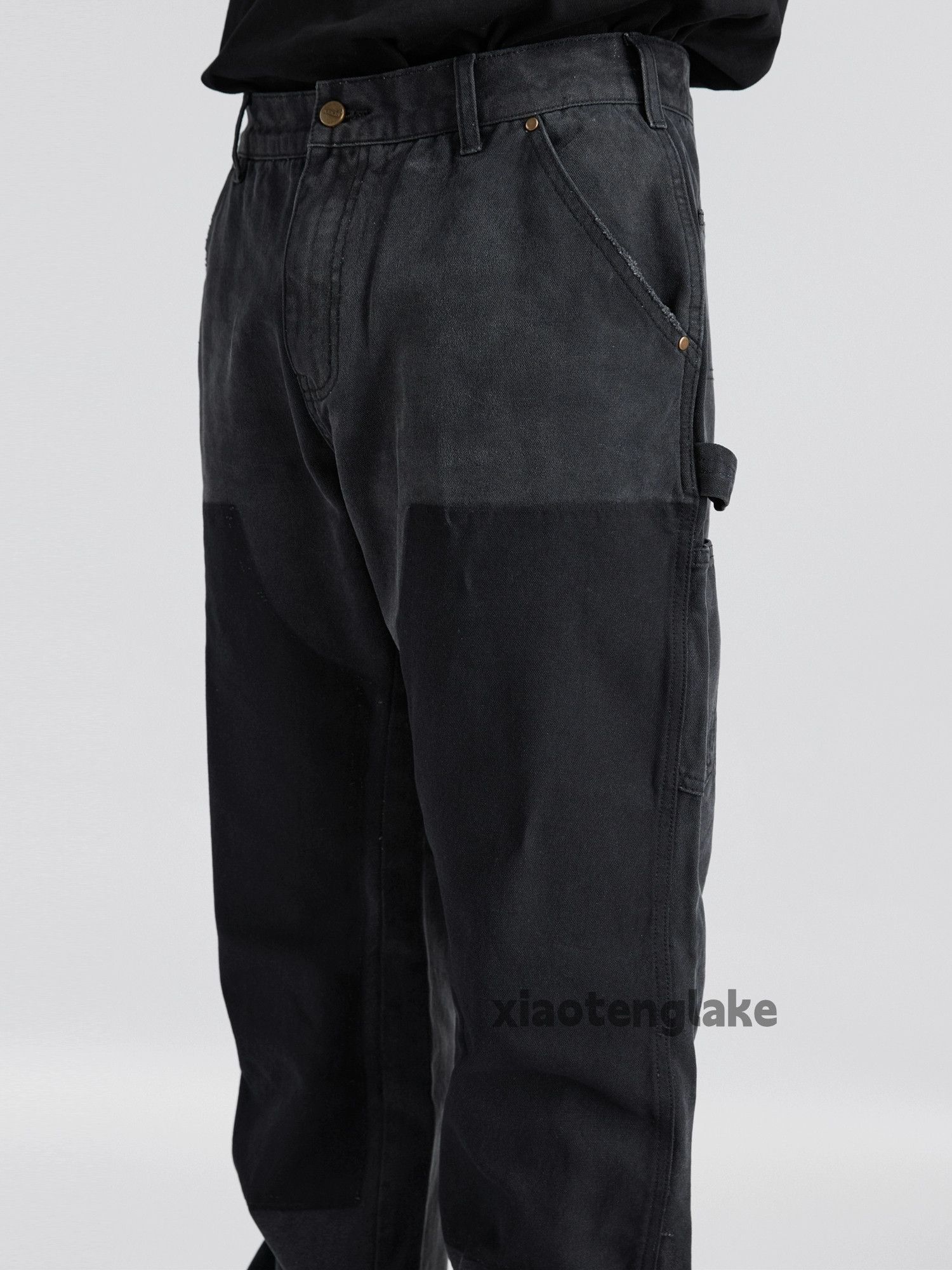 Jean × Vintage washed faded zipper utility carpenter skate hiphop jeans Size US 34 / EU 50 - 2 Thumbnail