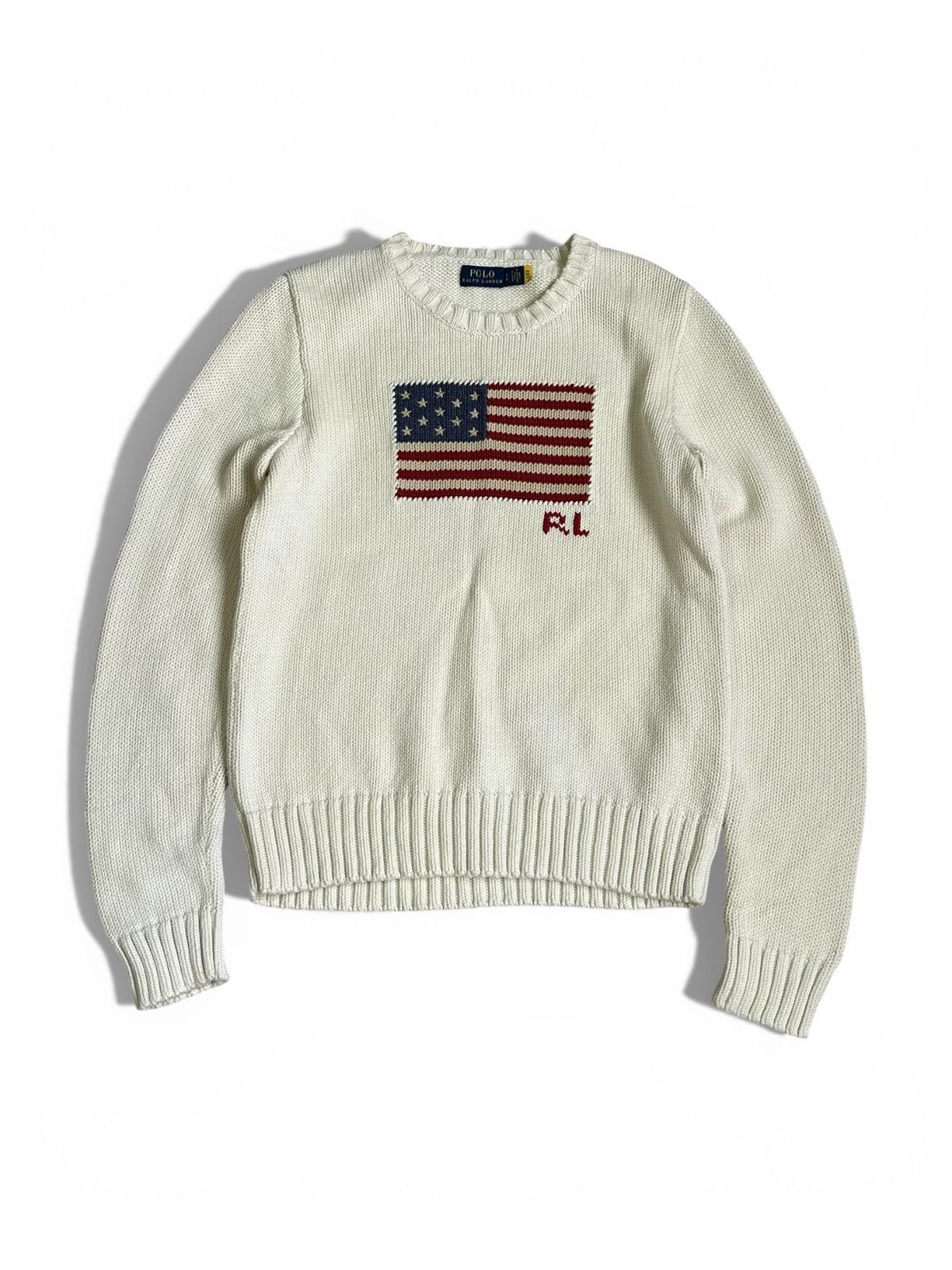 Polo Ralph Lauren Women's Polo Ralph Lauren American Flag Knit Sweater Size L / US 10 / IT 46 - 1 Thumbnail