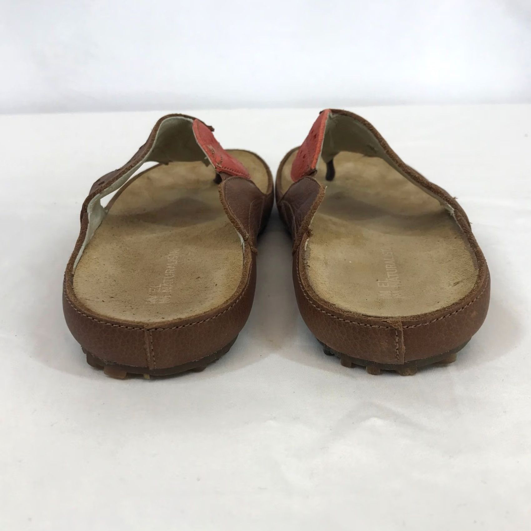 Vintage El Naturalista D60 Brown Leather Leaf Thong Sandals Womens 37 Boho Spain Size US 7 / IT 37 - 5 Thumbnail