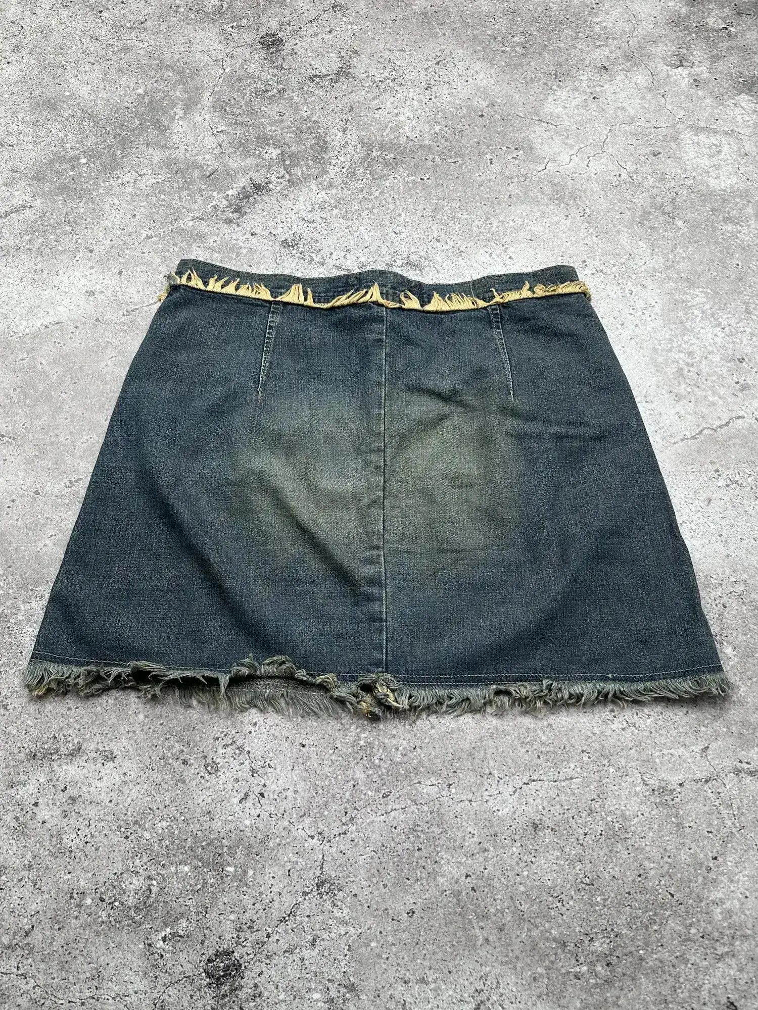Japanese Brand Vintage Faded Mini Skirt C438(V256)(E8) Size 30" / US 8 / IT 44 - 4 Thumbnail