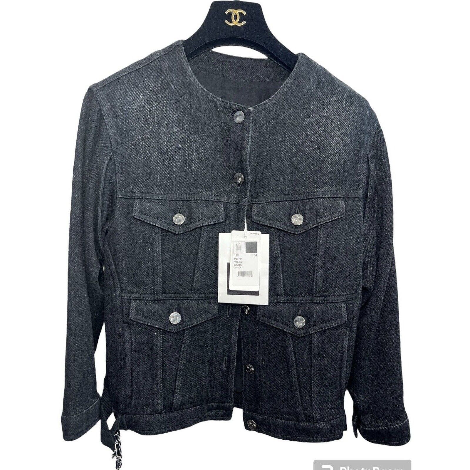 Chanel Chanel size 34 in Denim jean jacket Veste Noire Size S / US 4 / IT 40 - 3 Thumbnail