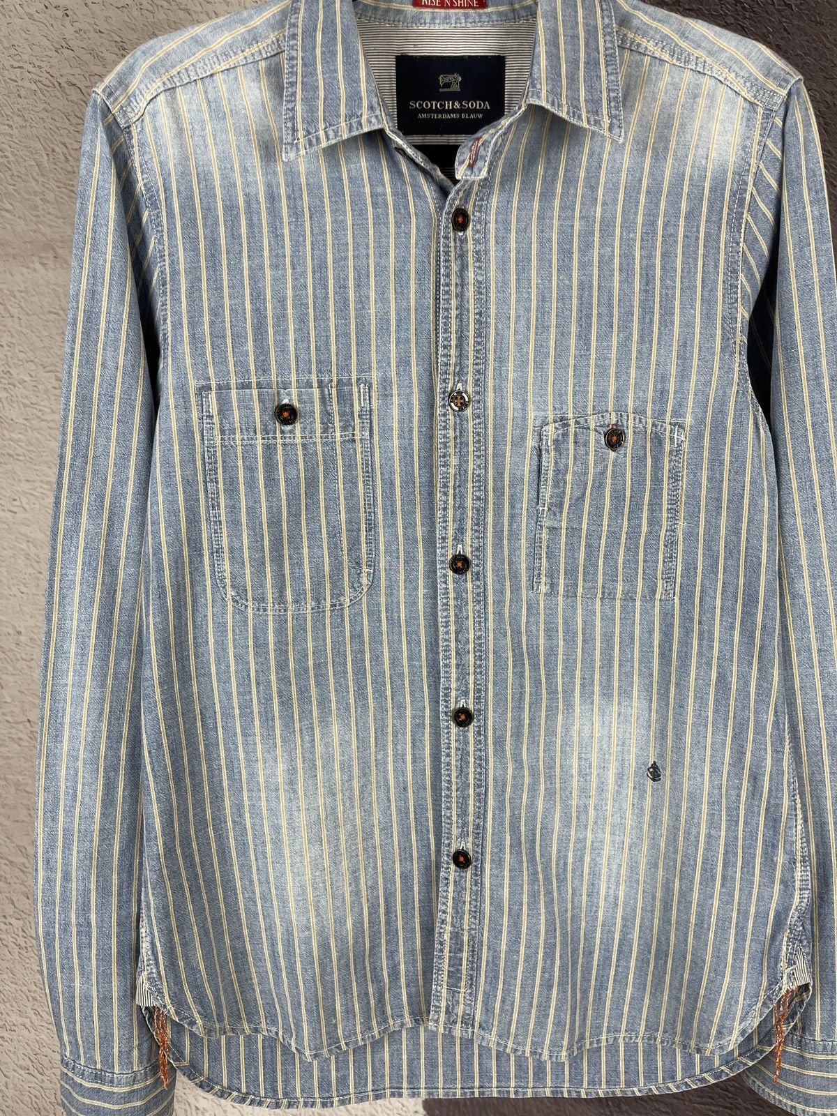 Scotch & Soda Scotch & Soda Rise’n Shine denim striped faded distressed Size US M / EU 48-50 / 2 - 7 Thumbnail