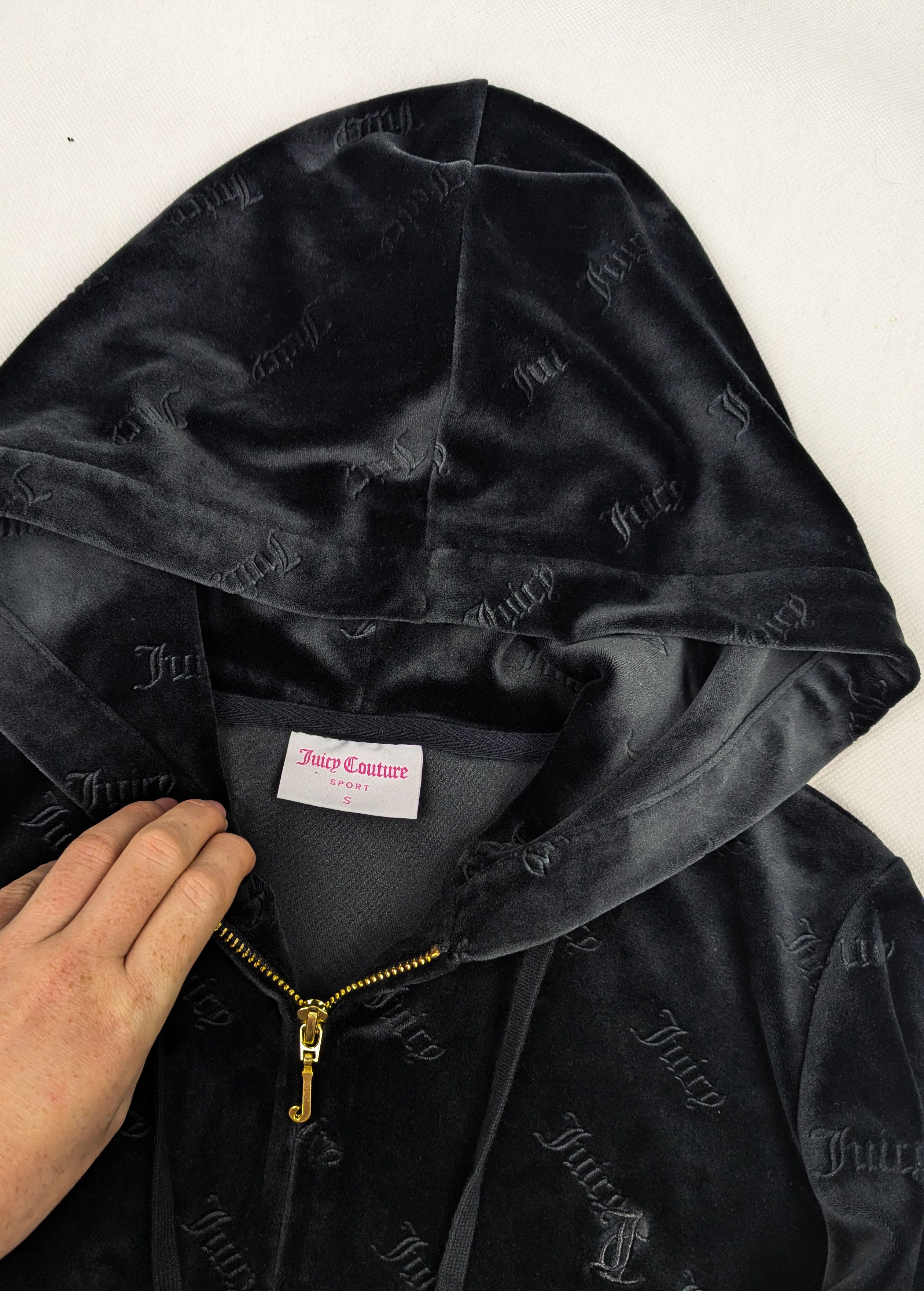 Juicy Couture Juicy Couture black velour monogram set tracksuit S Size S / US 4 / IT 40 - 4 Thumbnail