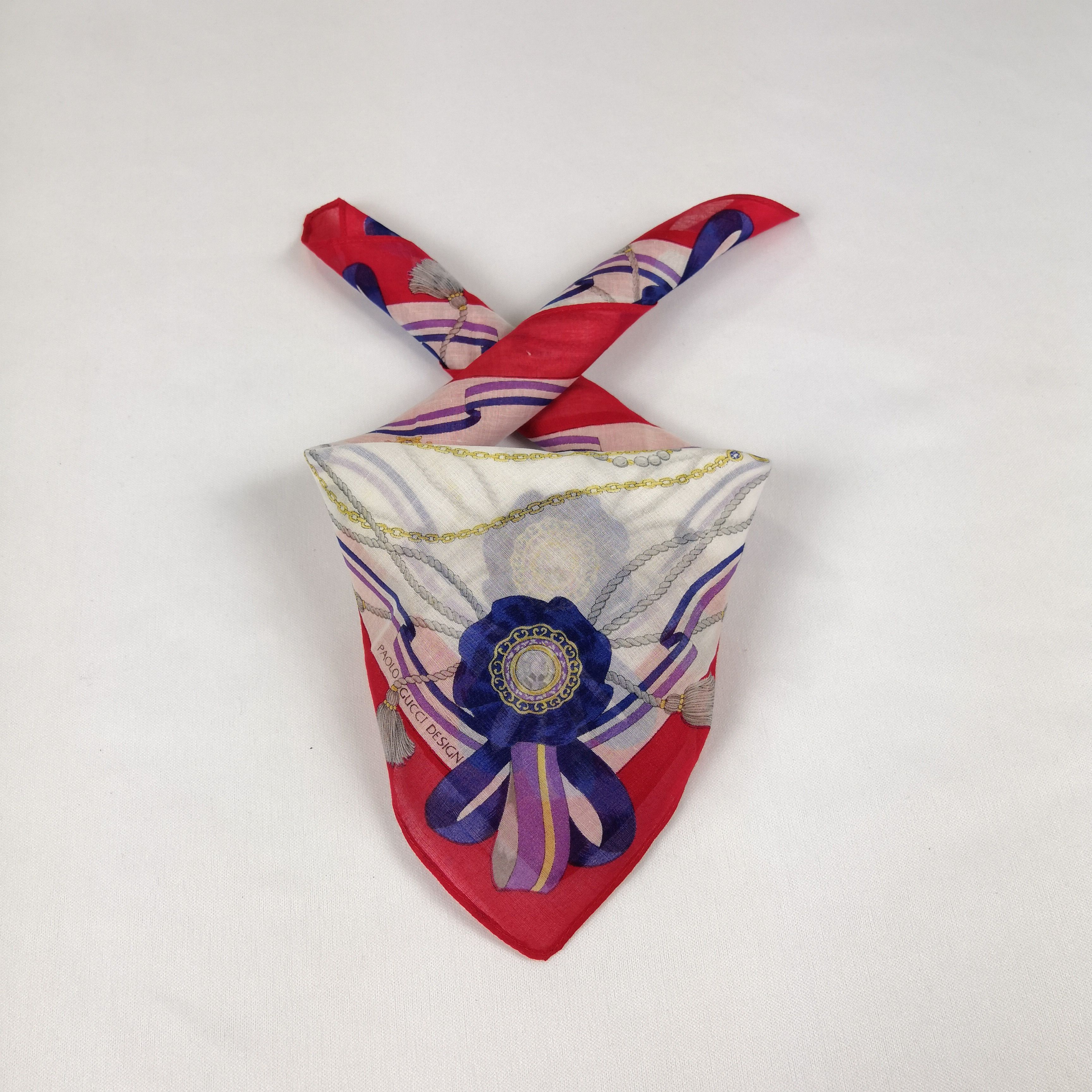 Paolo Gucci Vintage Paolo Gucci Handkerchief Neckerchief Bandana Size ONE SIZE - 3 Thumbnail