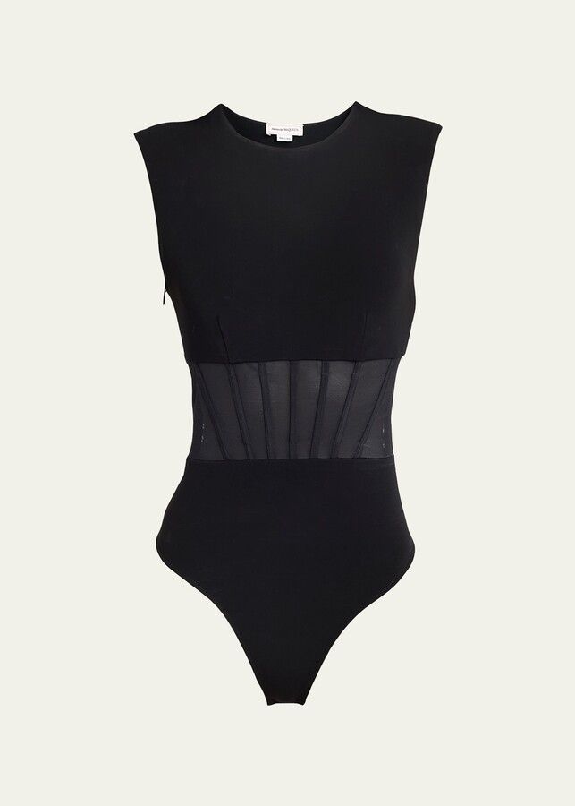 Alexander McQueen o1y0325 Bodysuit in Black Size M / US 6-8 / IT 42-44 - 1 Thumbnail