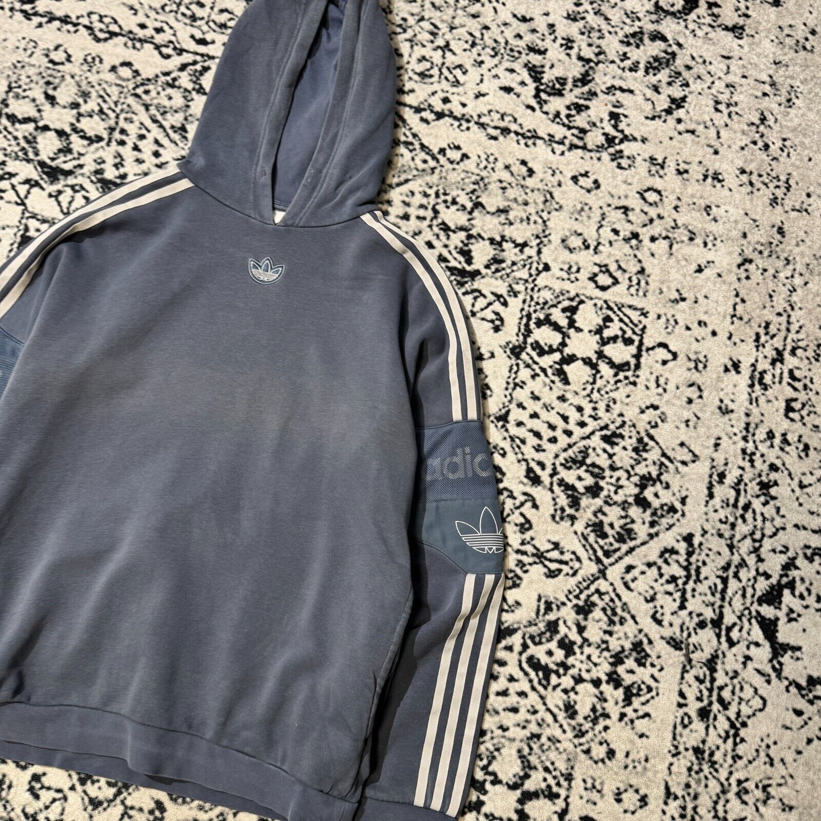 Adidas × Vintage Vintage Adidas Blue Cotton Hoodie Size XS Y2K Center Logo Size US XS / EU 42 / 0 - 4 Thumbnail