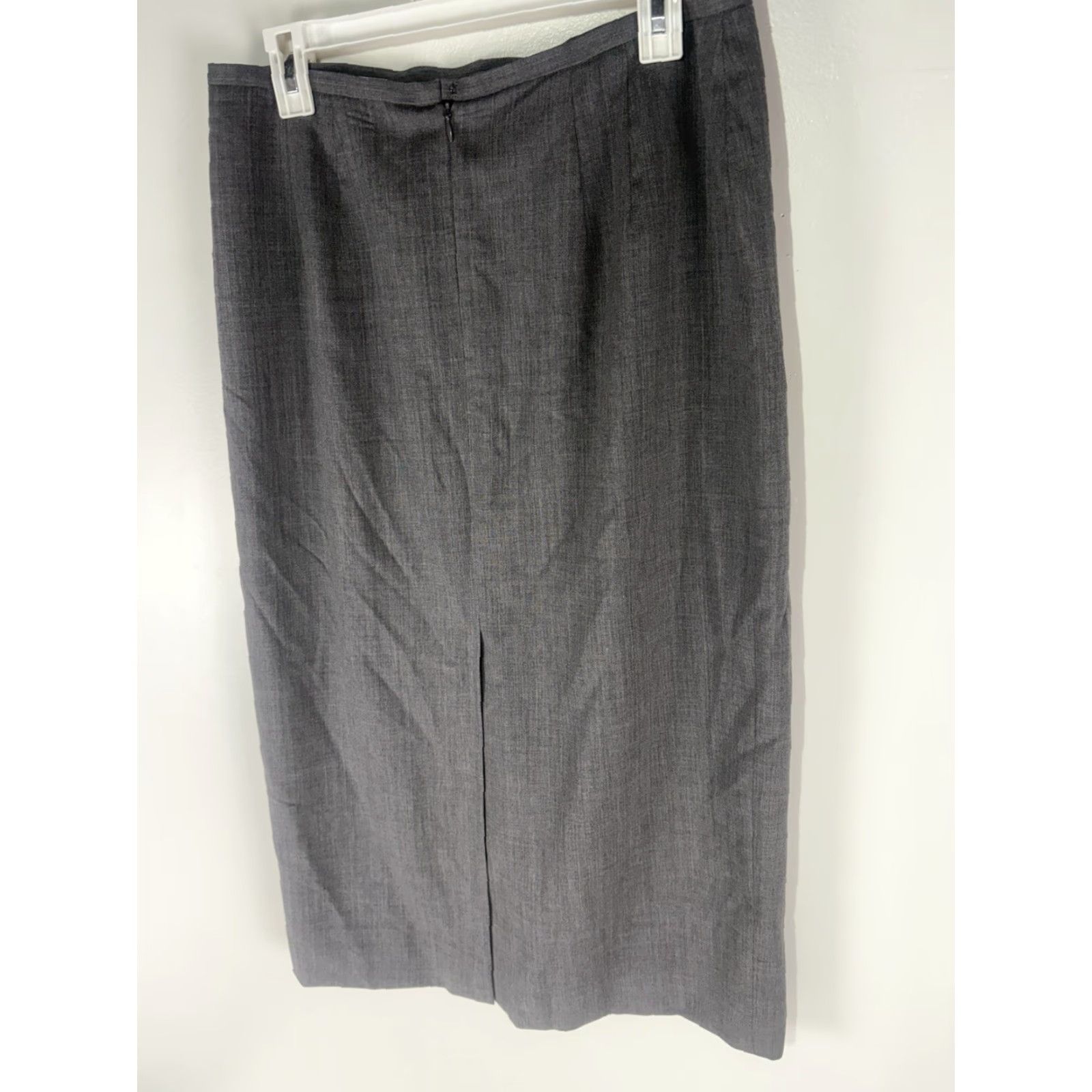 Talbots Talbots Petites Gray 100% Wool Straight Midi Skirt Women's Size 14P Size 36" / US 14 / IT 50 - 4 Thumbnail