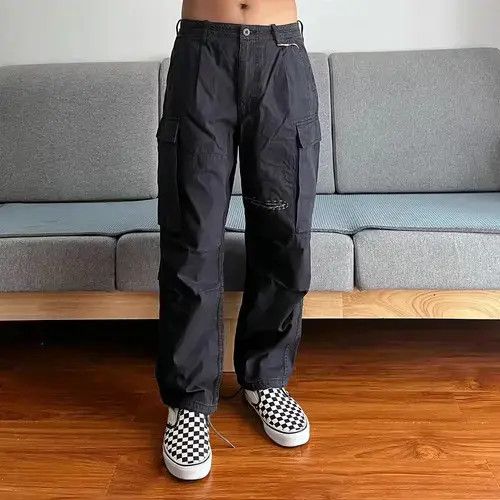 Jean multi pocket function patchwork military cargo pants Size US 32 / EU 48 - 4 Thumbnail