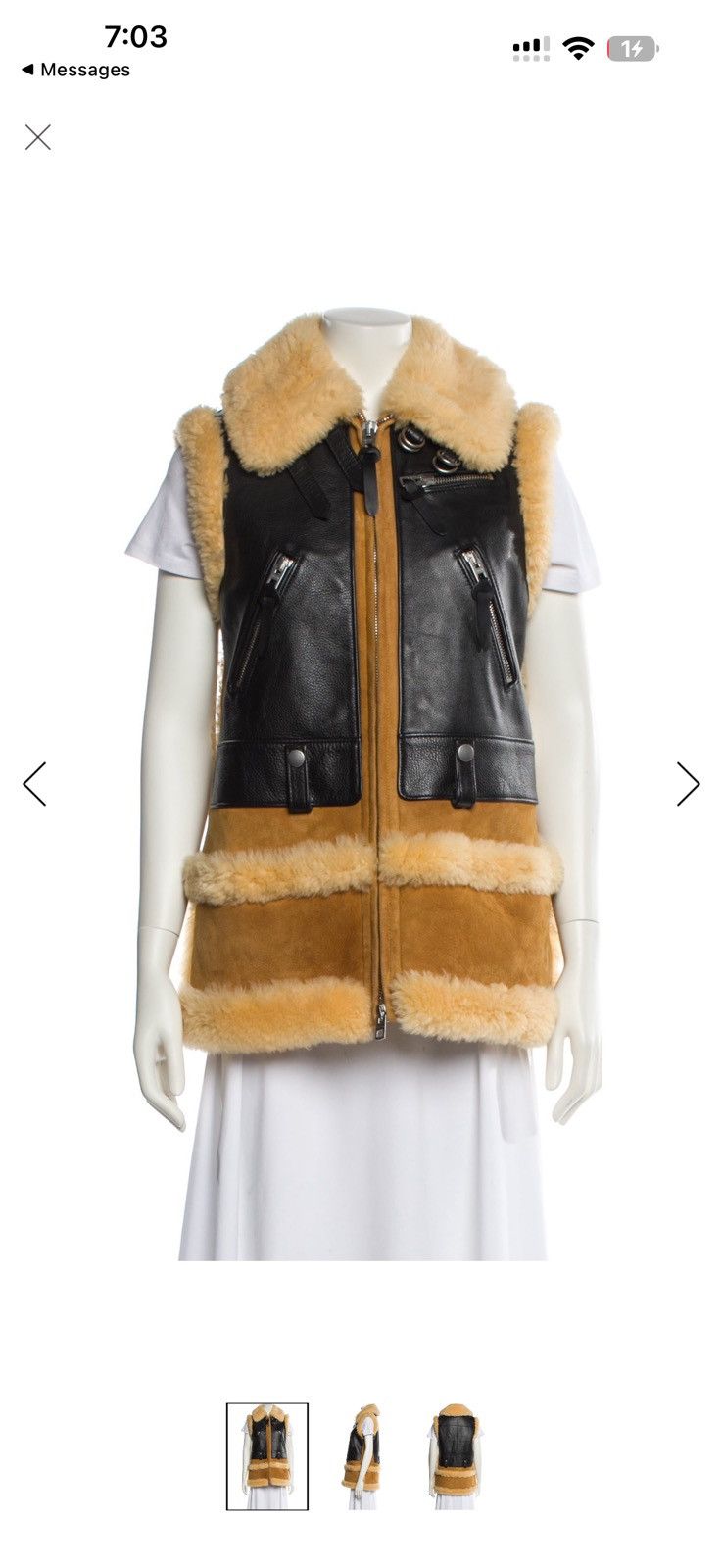 Coach Coach Leather Shearling Vest Size XS / US 0-2 / IT 36-38 - 1 Thumbnail