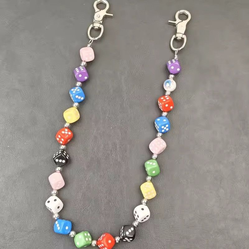 Jewelry Multi-Color Dice Bead Wallet Chain Y2K Grunge Streetwear Size ONE SIZE - 1 Thumbnail