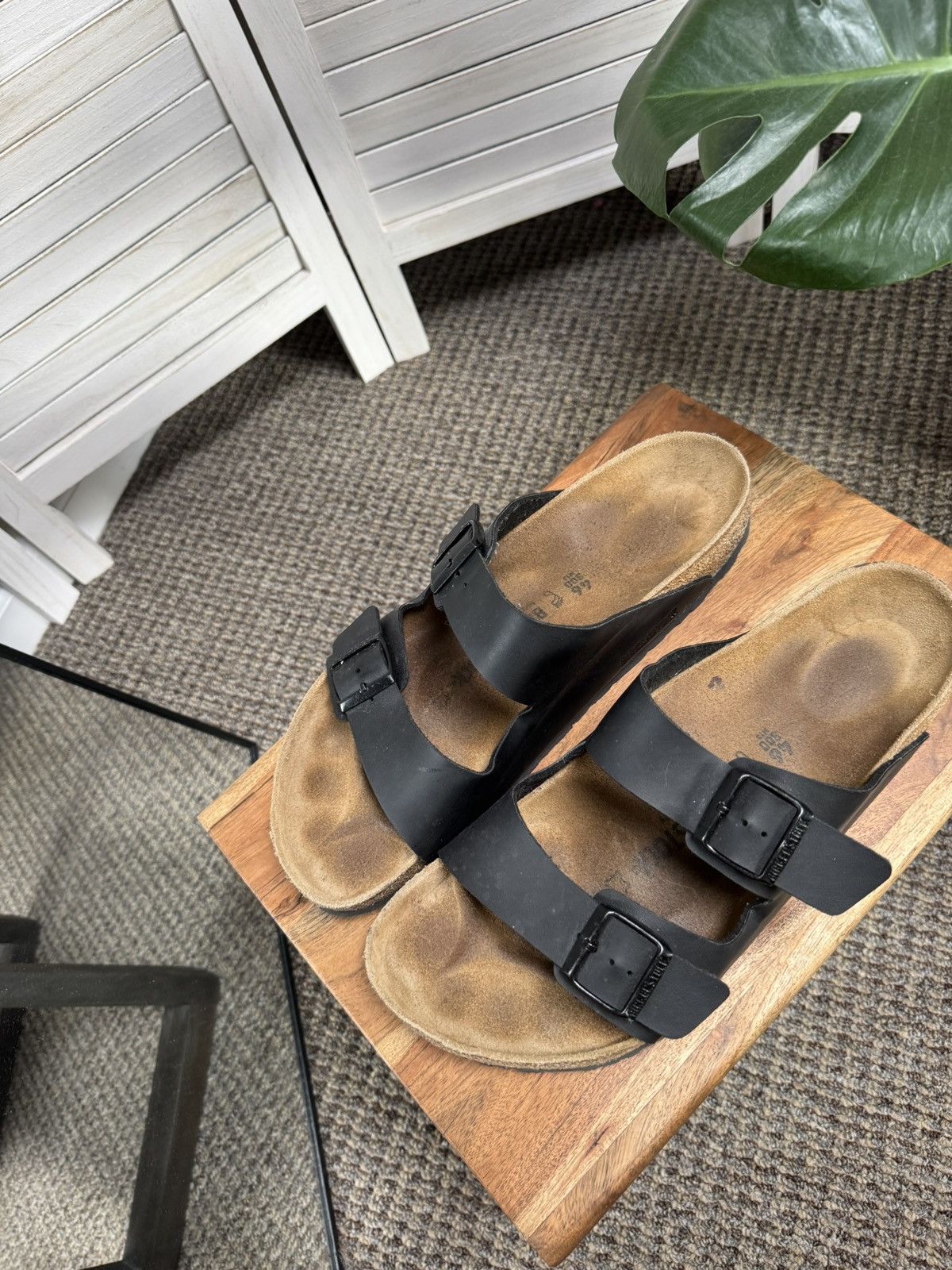 Birkenstock Men’s Leather Sandals Birkenstock Arizona Black Size:12 Size US 12 / EU 45 - 9 Thumbnail