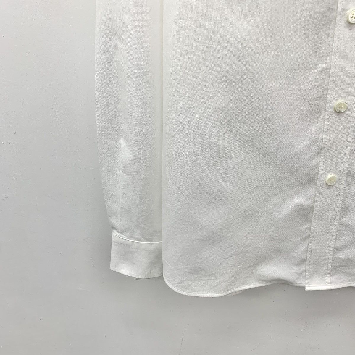 Burberry Burberry White Logo Letter Cotton Long Sleeve Shirt K26WX Size US XL / EU 56 / 4 - 4 Thumbnail