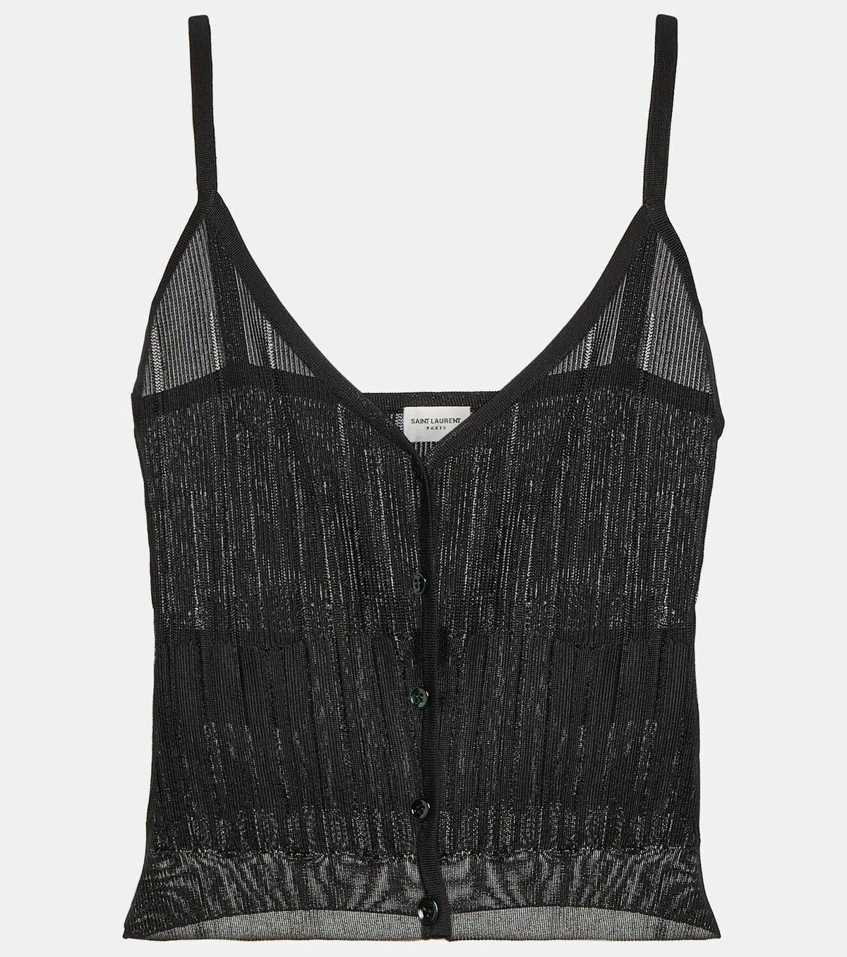 Saint Laurent Paris o1y0126 Sleeveless Blouse in Black Size M / US 6-8 / IT 42-44 - 1 Thumbnail