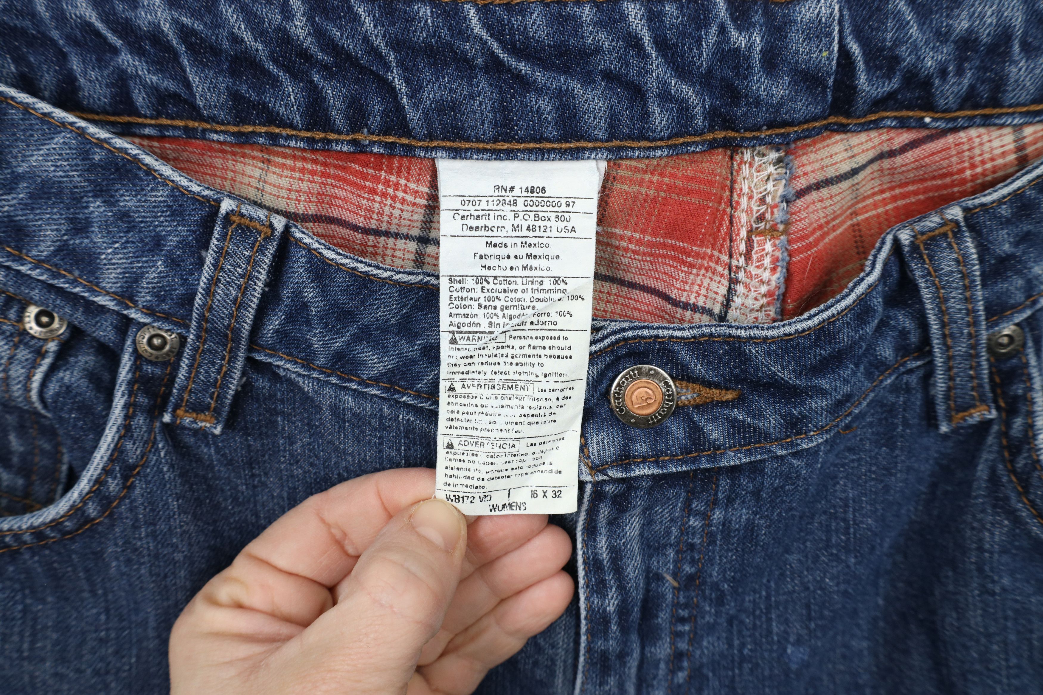 Carhartt × Vintage Vintage Carhartt Relaxed Flannel Lined Wide Leg Denim Jeans Size 38" / US 16 / IT 52 - 7 Thumbnail