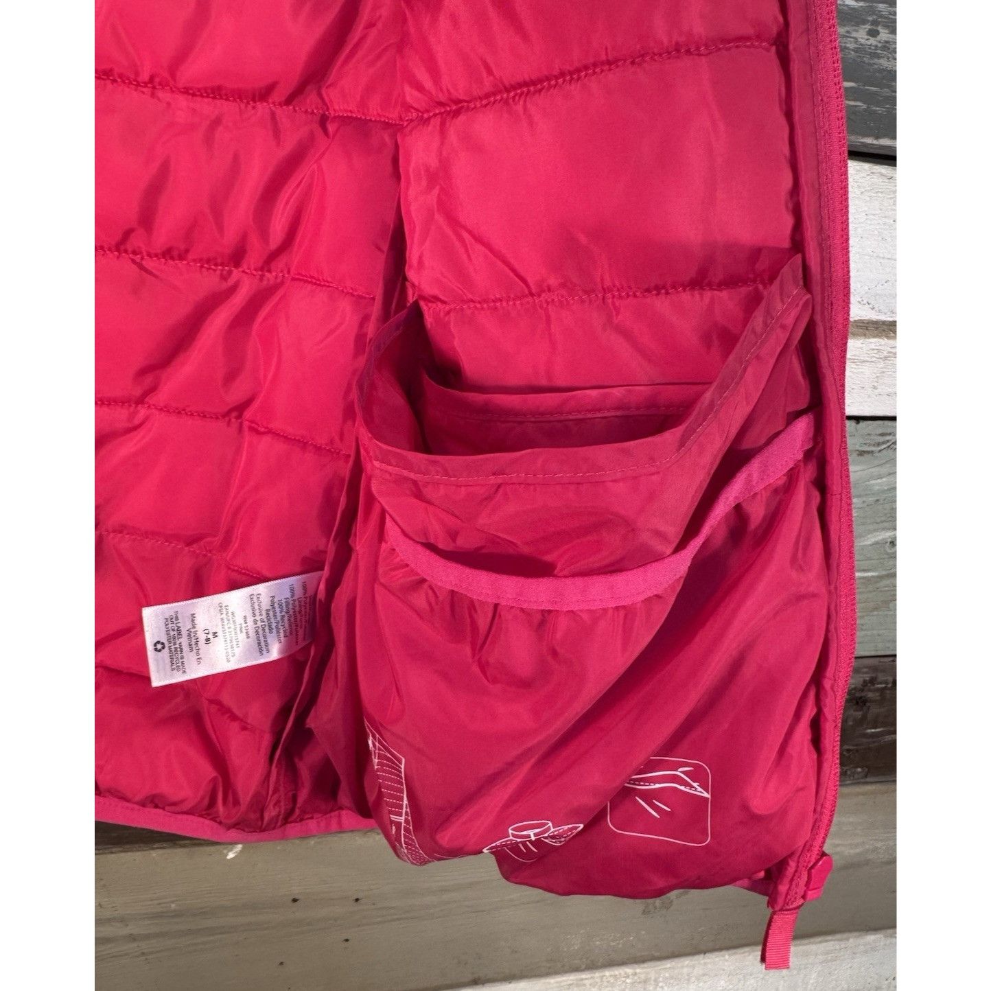 Other Wonder Nation Girls Pink Puffer Puffy Zip Jacket Size M (7-8 Size M / US 6-8 / IT 42-44 - 5 Thumbnail