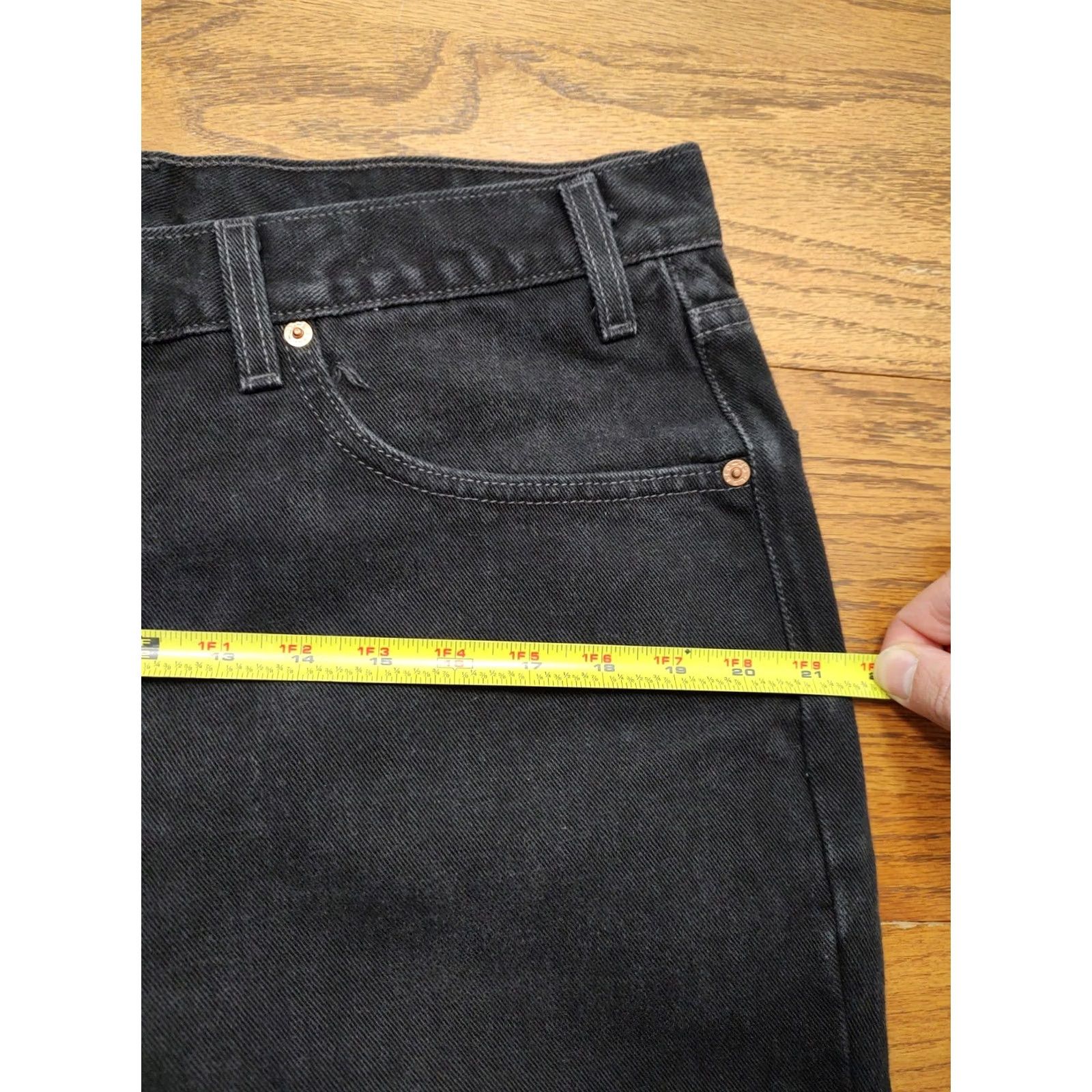 Levi's VINTAGE Levi's 550 Jeans Mens Relaxed Tapered Black Denim 34x35 36x36 Fit 550 Portal USA Logo 5-Pocket Jeans Mens Size US 36 / EU 52 - 6 Thumbnail