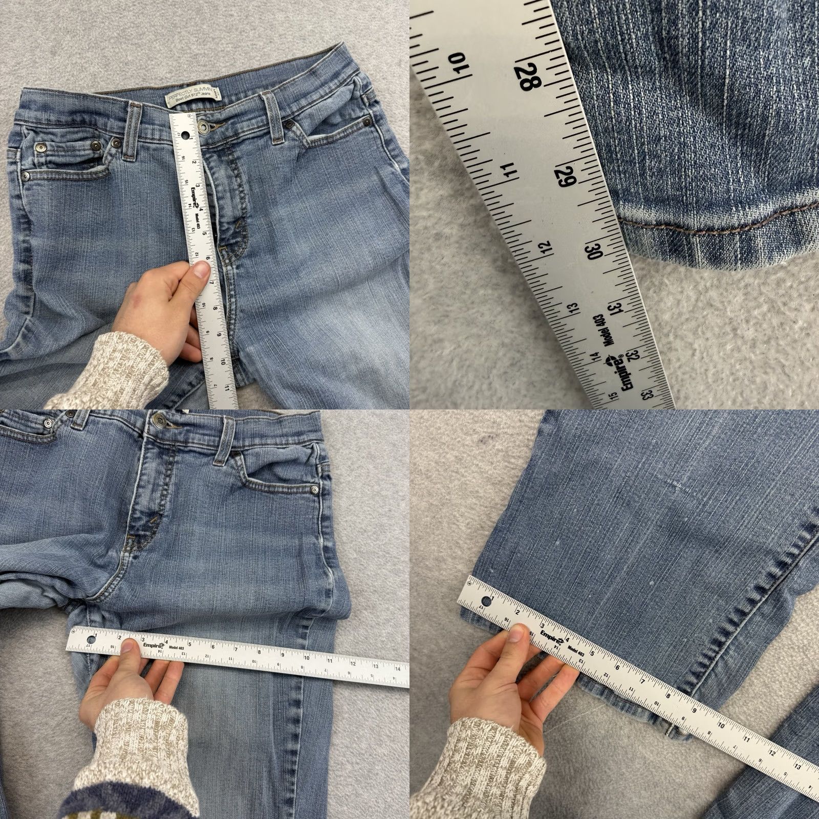 Denime VINTAGE Levi’s Jeans Women’s 12 Blue Denim Bootcut Slimming 512 Rodeo Flare 90s Size 34" / US 12 / IT 48 - 8 Thumbnail