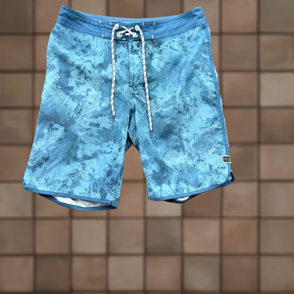 Vintage Huk Shorts Men 30 Blue Ocean Polyester Breathable Outdoor Board Shorts Size US 30 / EU 46 - 1 Thumbnail