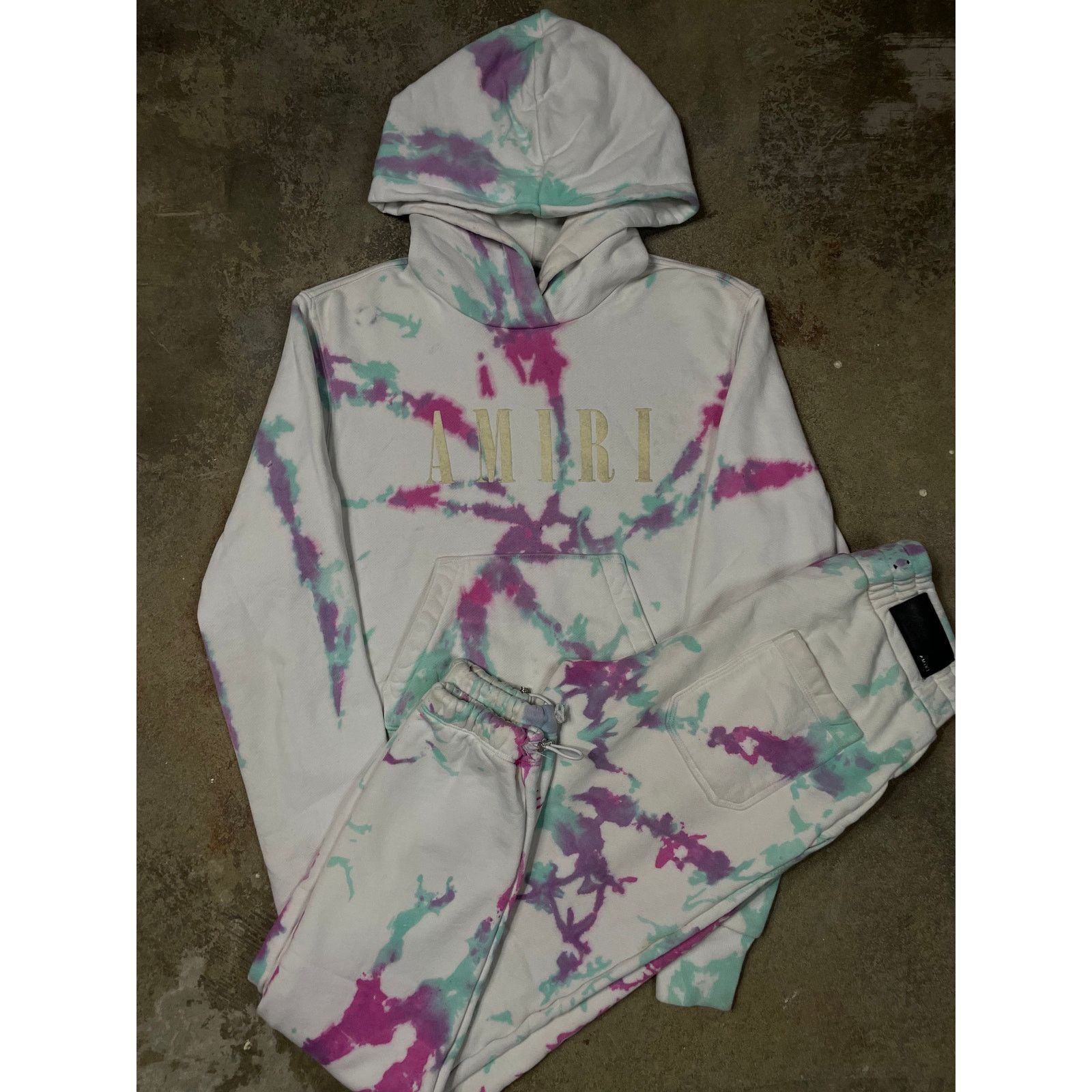 Amiri Amiri Sweatsuit Tye Dye White Pink Mint Small Used Size US S / EU 44-46 / 1 - 1 Thumbnail