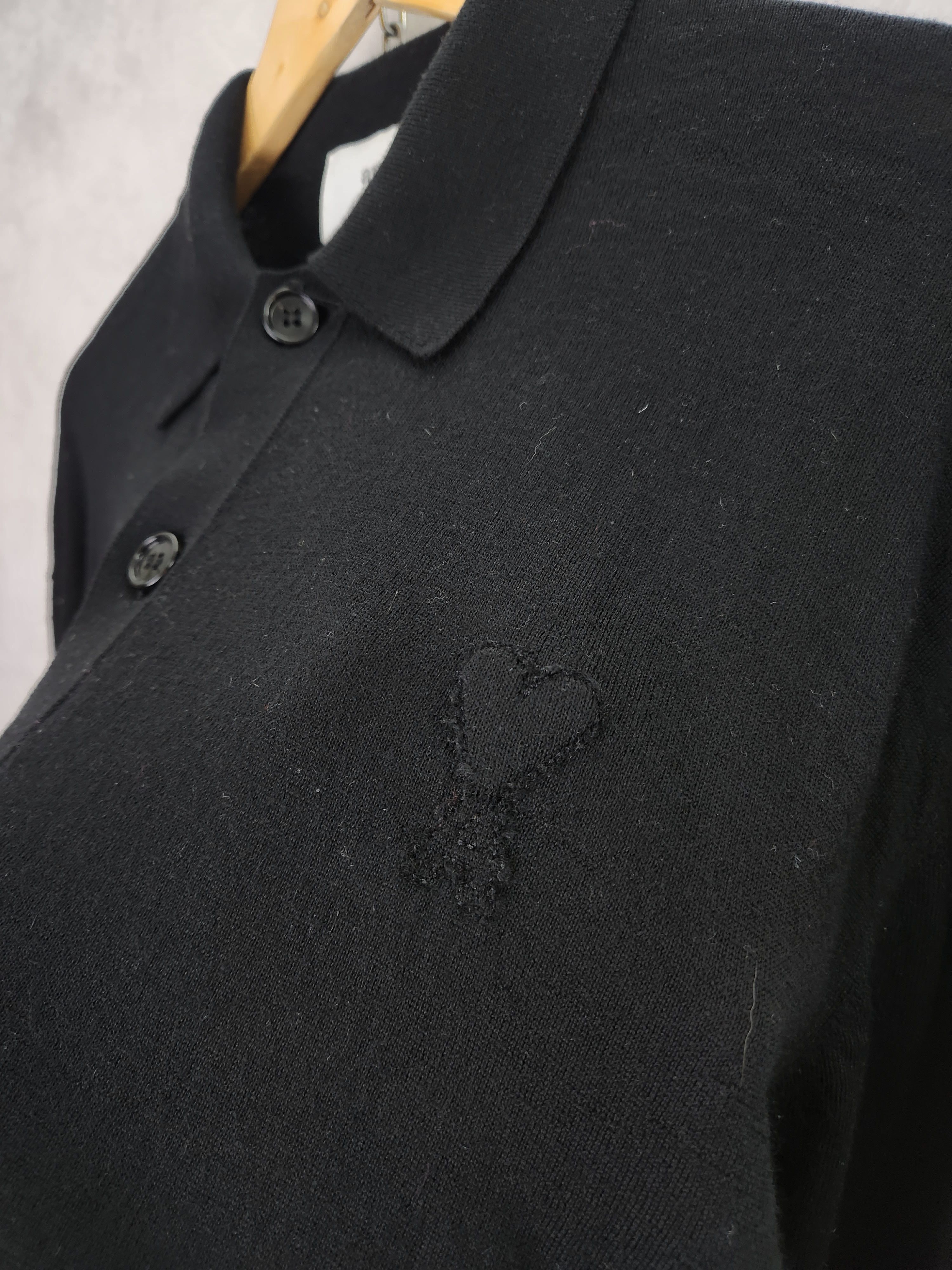 AMI Ami black cardigan button ups black logo merino wool Size US L / EU 52-54 / 3 - 7 Thumbnail