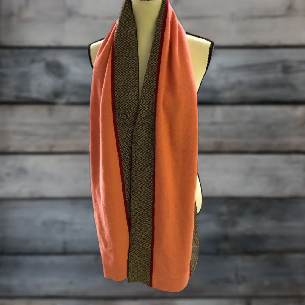 Gap Gap Vintage Merino Wool Rectangle Scarf Womens Pink Brown Herringbone Winter Size ONE SIZE - 1 Thumbnail