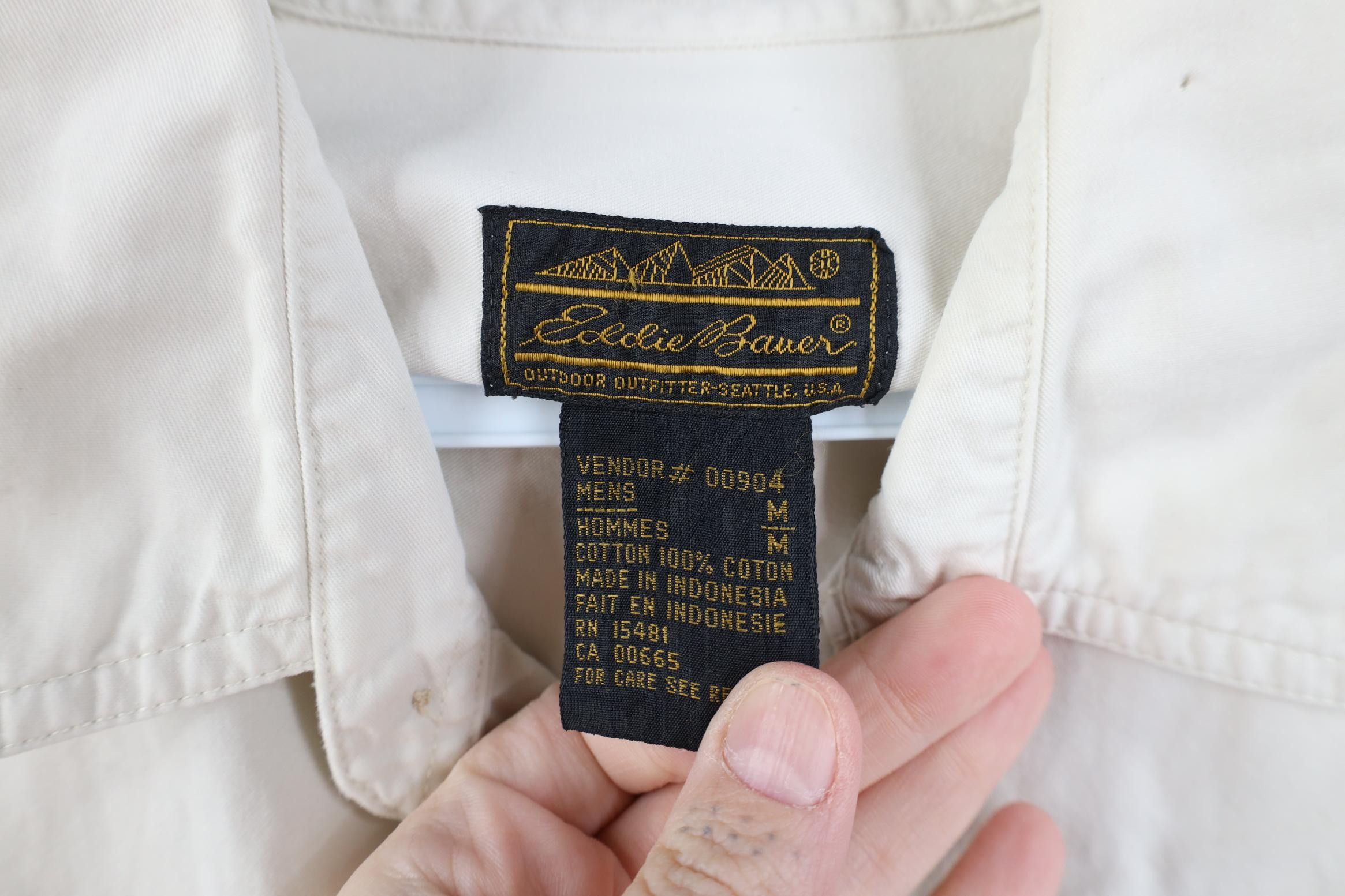 Eddie Bauer Vintage 90s Eddie Bauer Twill Collared Button Shirt Stone Size US M / EU 48-50 / 2 - 9 Thumbnail