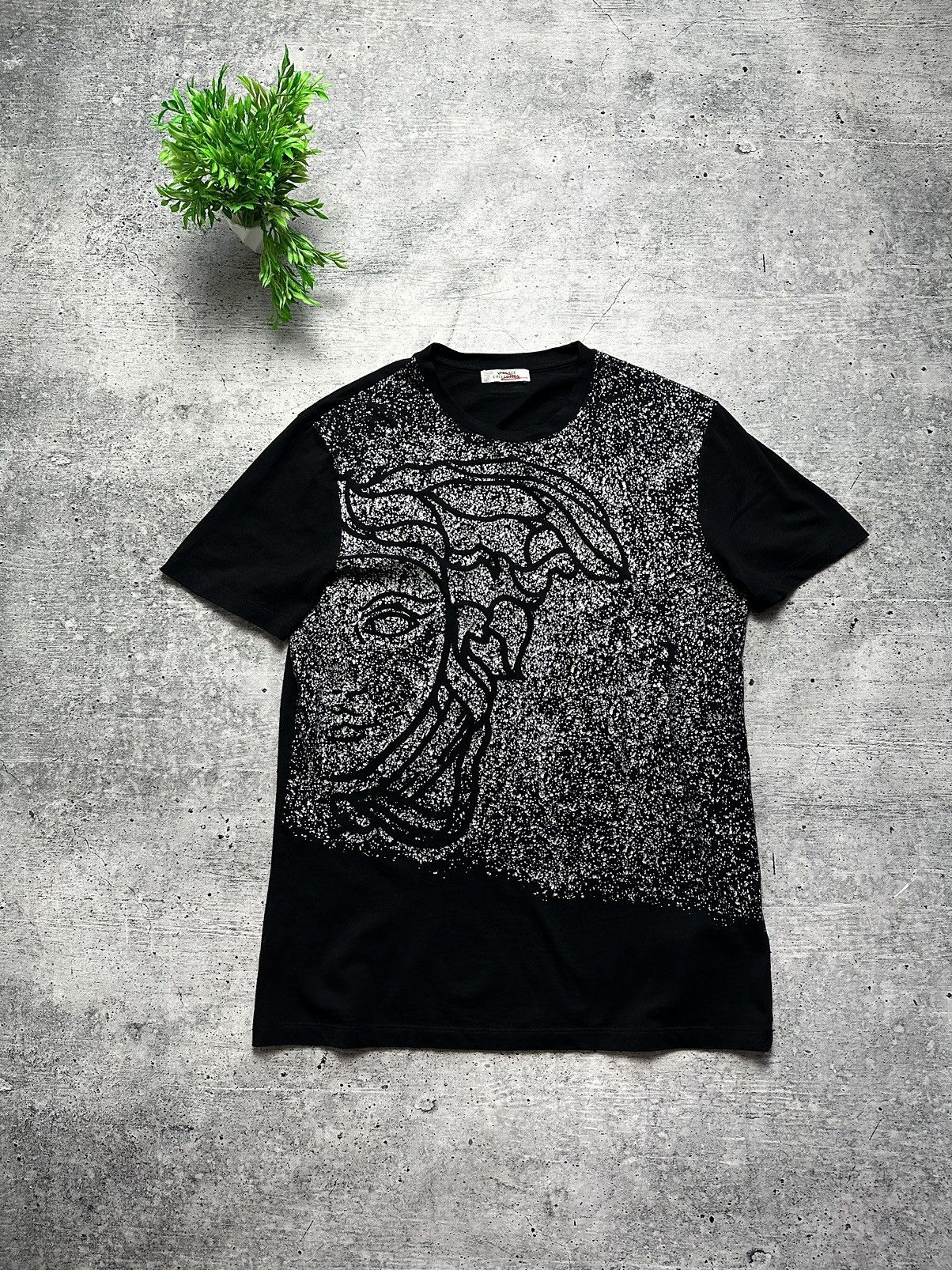 Versace Collection Medusa Cross Printed Logo Y2K T-shirt