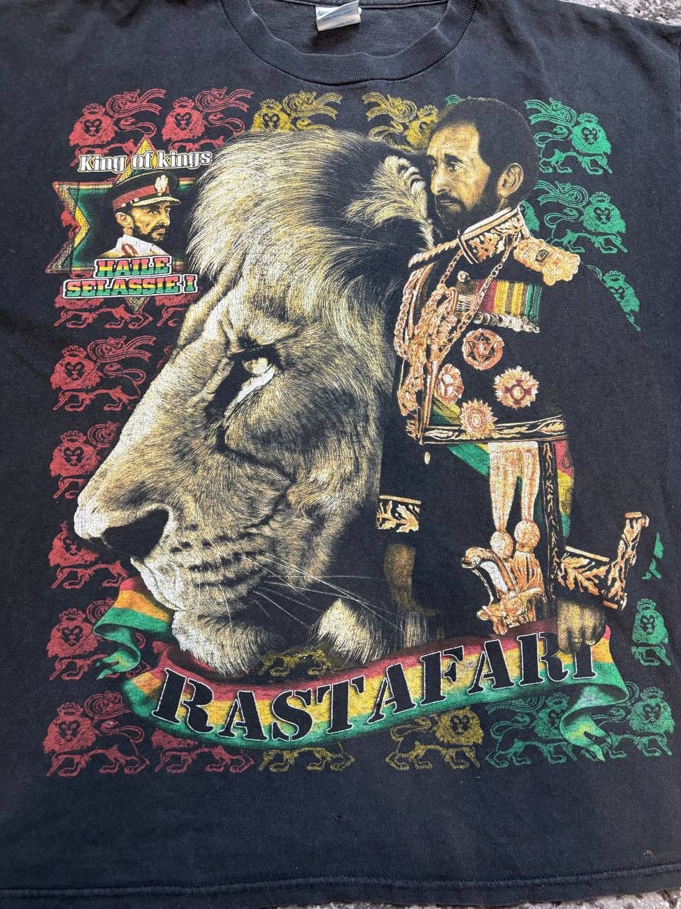 Band Tees × Bob Marley × Vintage Vintage Y2K Bob Marley Rastafari Selassie 1 King Band Tee Size US L / EU 52-54 / 3 - 3 Thumbnail