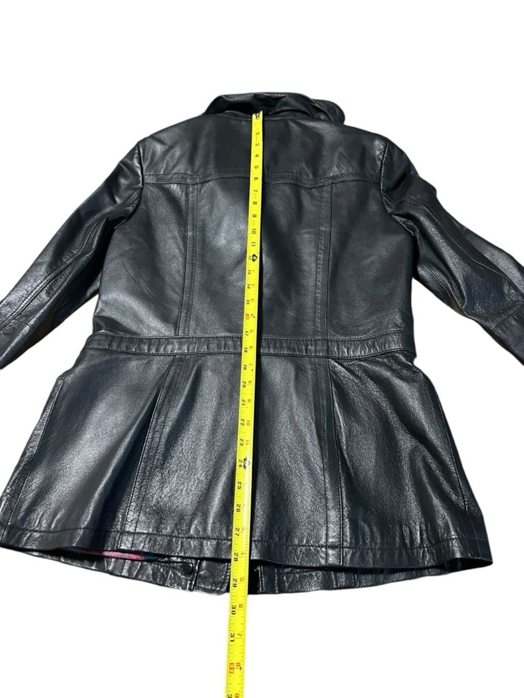 Danier DANIER Woman's Black Leather Jacket with Red Tapestry Size S / US 4 / IT 40 - 13 Thumbnail