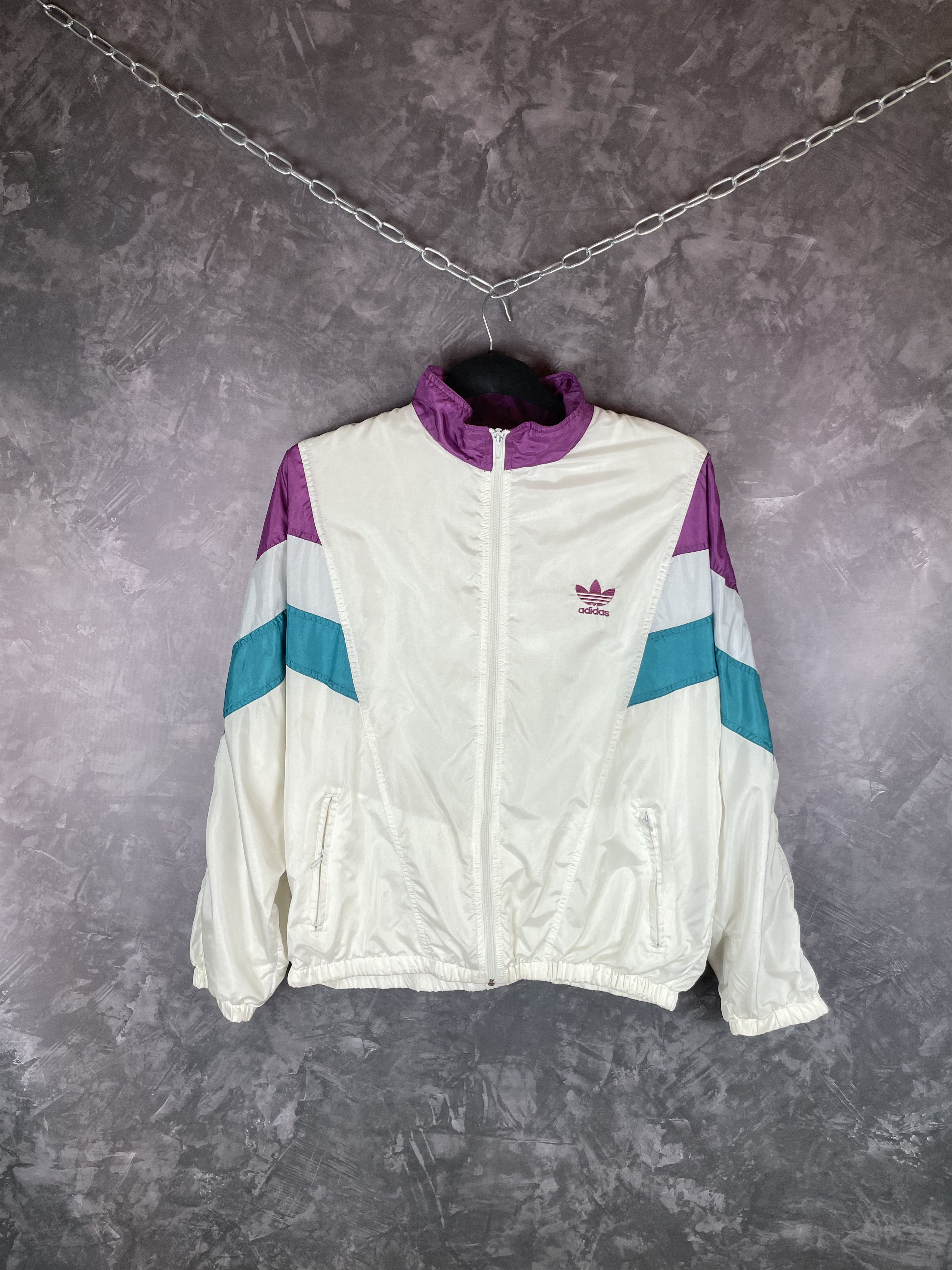 90s~00'S adidas jersey track jacket, men's XL size polyester black type Vintage Second Hand