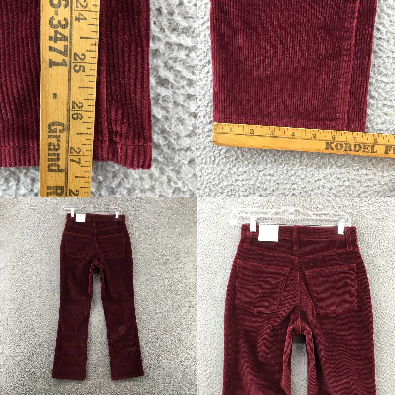 Vintage Universal Thread Bootcut Corduroy Pants Womens 2R Burgundy NEW Size 26" / US 2 / IT 38 - 8 Thumbnail