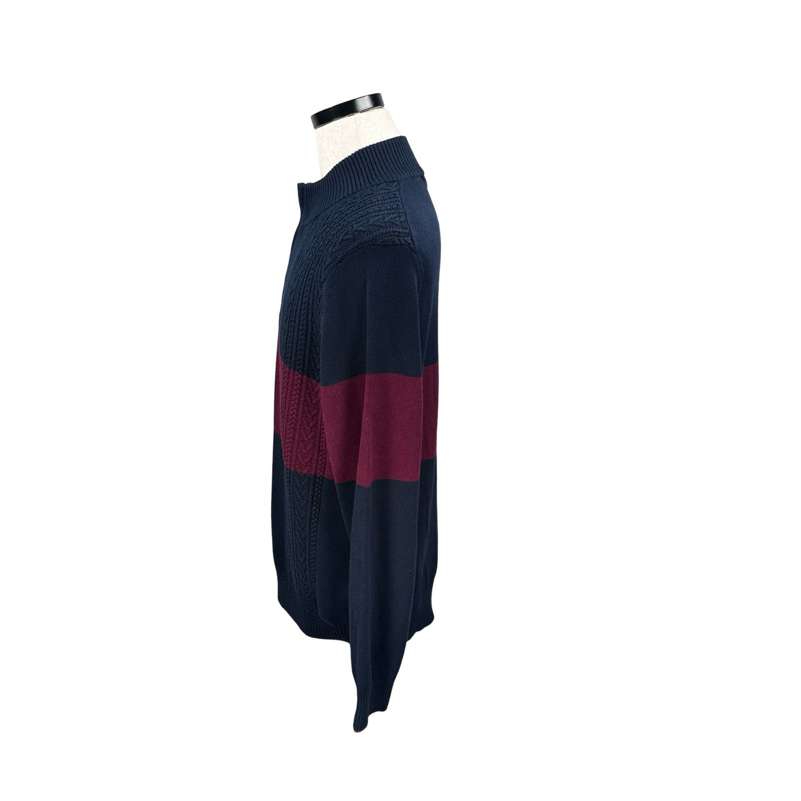 Jos. A. Bank Jos. A. Bank Sweater Men XXL Blue Maroon Cable Knit Tailored Size US XXL / EU 58 / 5 - 4 Thumbnail