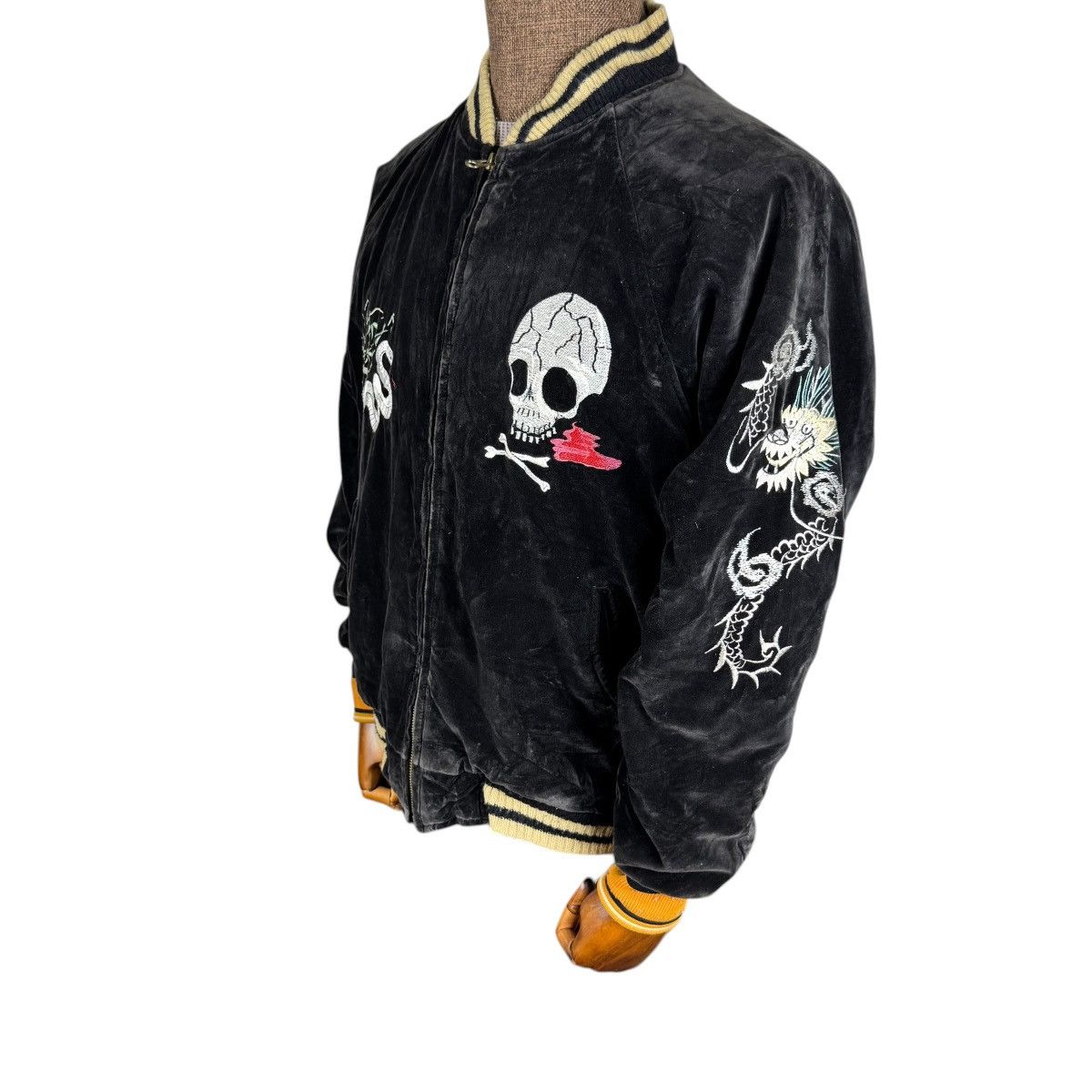 Japanese Brand ☀️HOUSTON JAPAN SPIDERWEB VELVET SUKAJAN JACKET Size US L / EU 52-54 / 3 - 13 Thumbnail