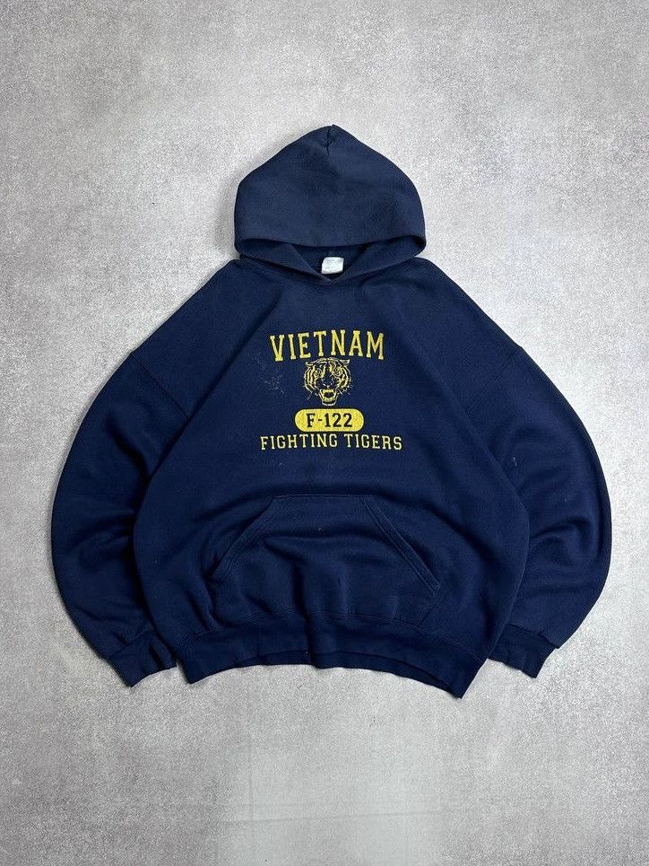 Vintage Vintage 90s Vietnam Fighting Tigers Boxy Hoodie XL Size US XL / EU 56 / 4 - 1 Thumbnail