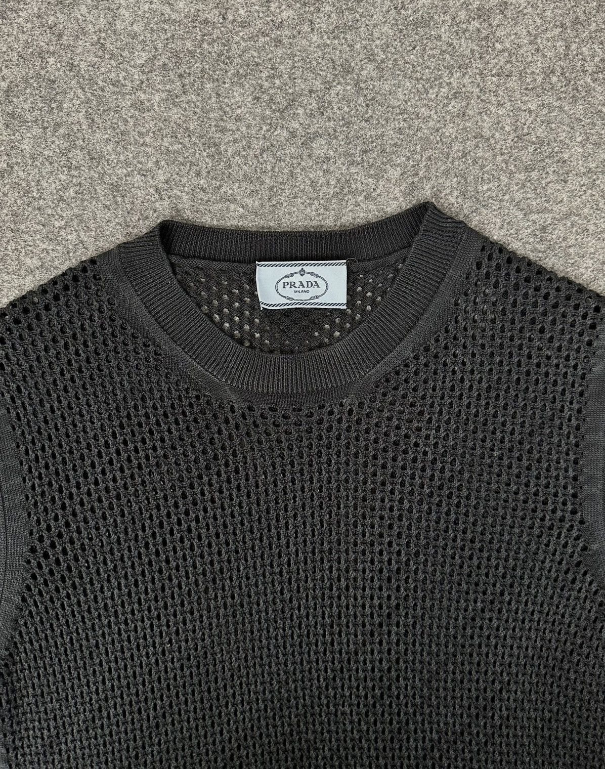 Prada Prada - Knitted See Through- Short Sleeve Shirt - Logo Size US XXS / EU 40 - 4 Thumbnail