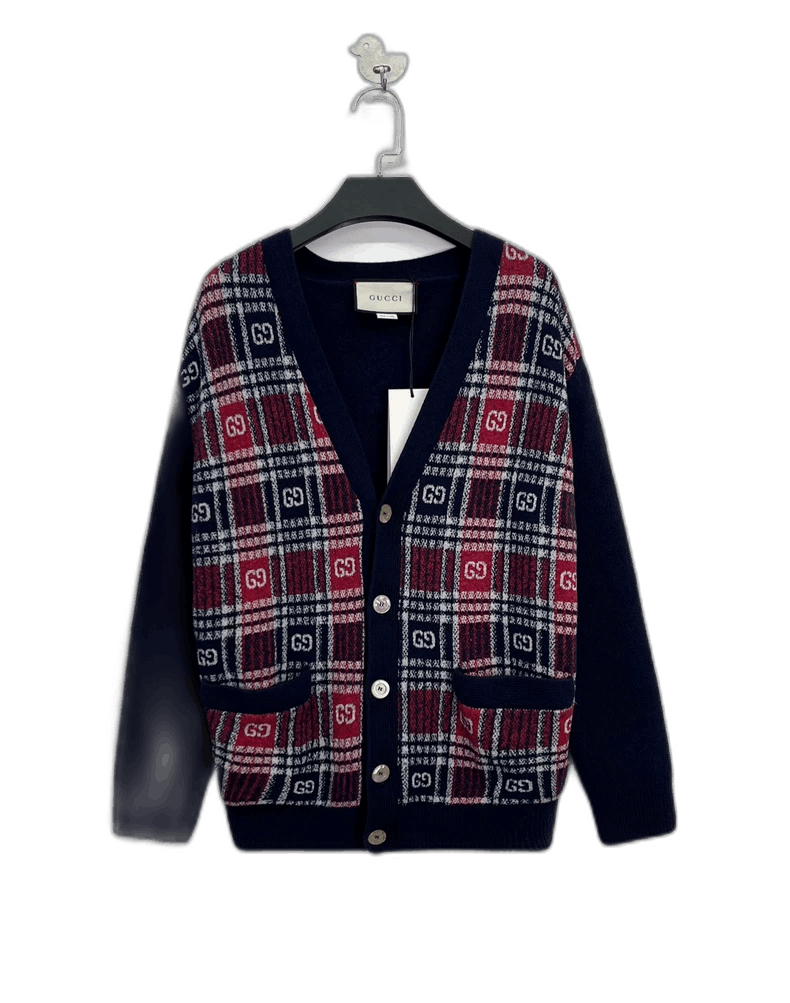Gucci Gucci Red Plaid Wool Cardigan Sweater-yf Size US XL / EU 56 / 4 - 1 Thumbnail