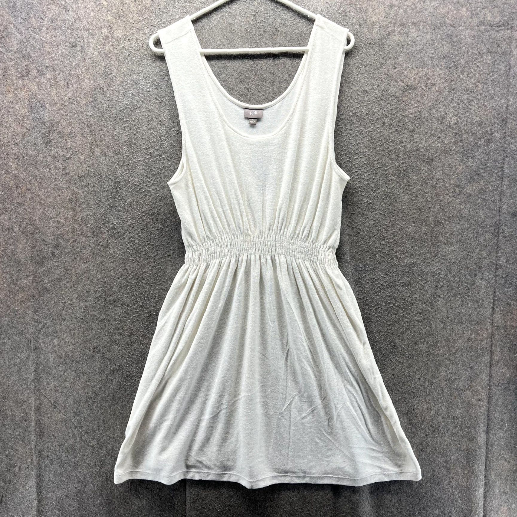 J. Jill J. Jill Dress Womens XL White Scoop Neck Sleeveless Elastic Waist Tank Mini Dress Size XL / US 12-14 / IT 48-50 - 2 Thumbnail