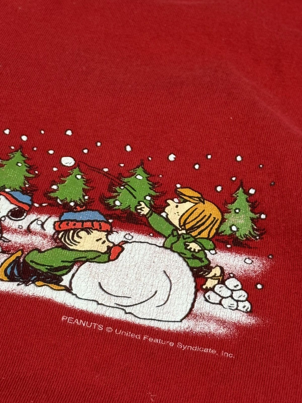 Peanuts Snoopy Charlie Brown Christmas Peanuts Vintage Tee Red XL Size US XL / EU 56 / 4 - 4 Thumbnail