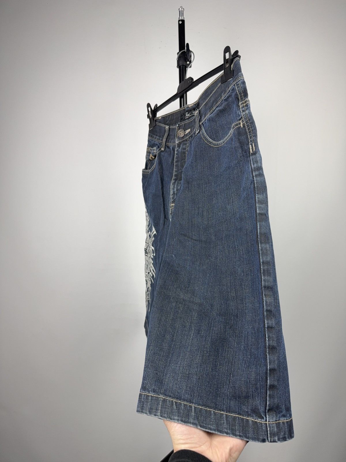 Southpole Crazy 00s South Pole Y2K Embroidered Denim Shorts Size 28 Size 28" / US 6 / IT 42 - 3 Thumbnail