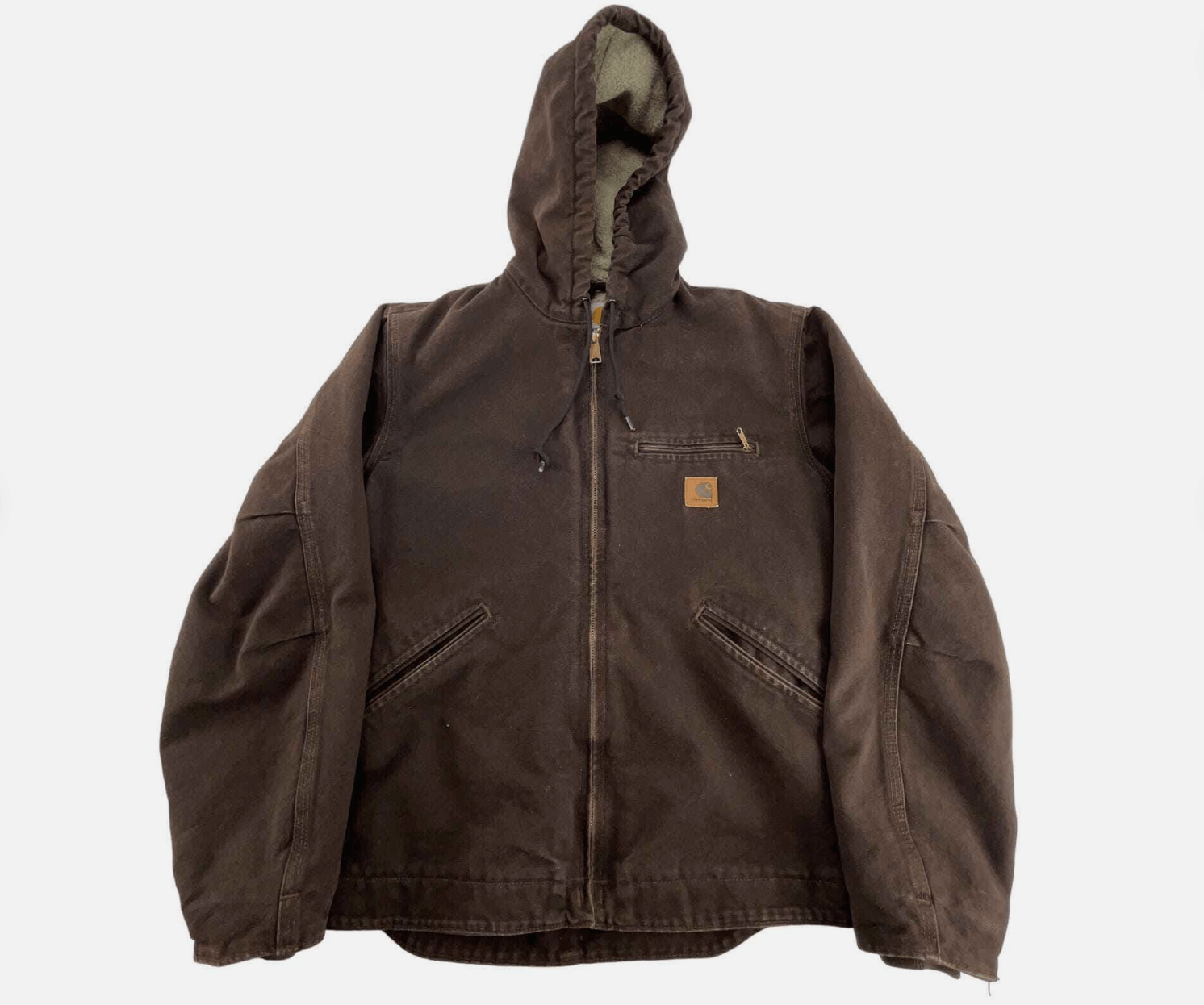 image of Carhartt Sierra Jacket Sherpa Lined Mens Small in Chocolate Brown