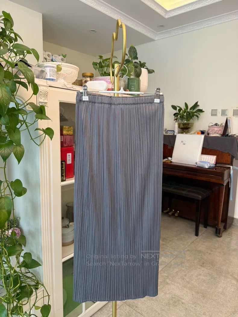 Issey Miyake Issey Miyake size:3 Dark Gray Midi Skirt Size 31" - 5 Thumbnail