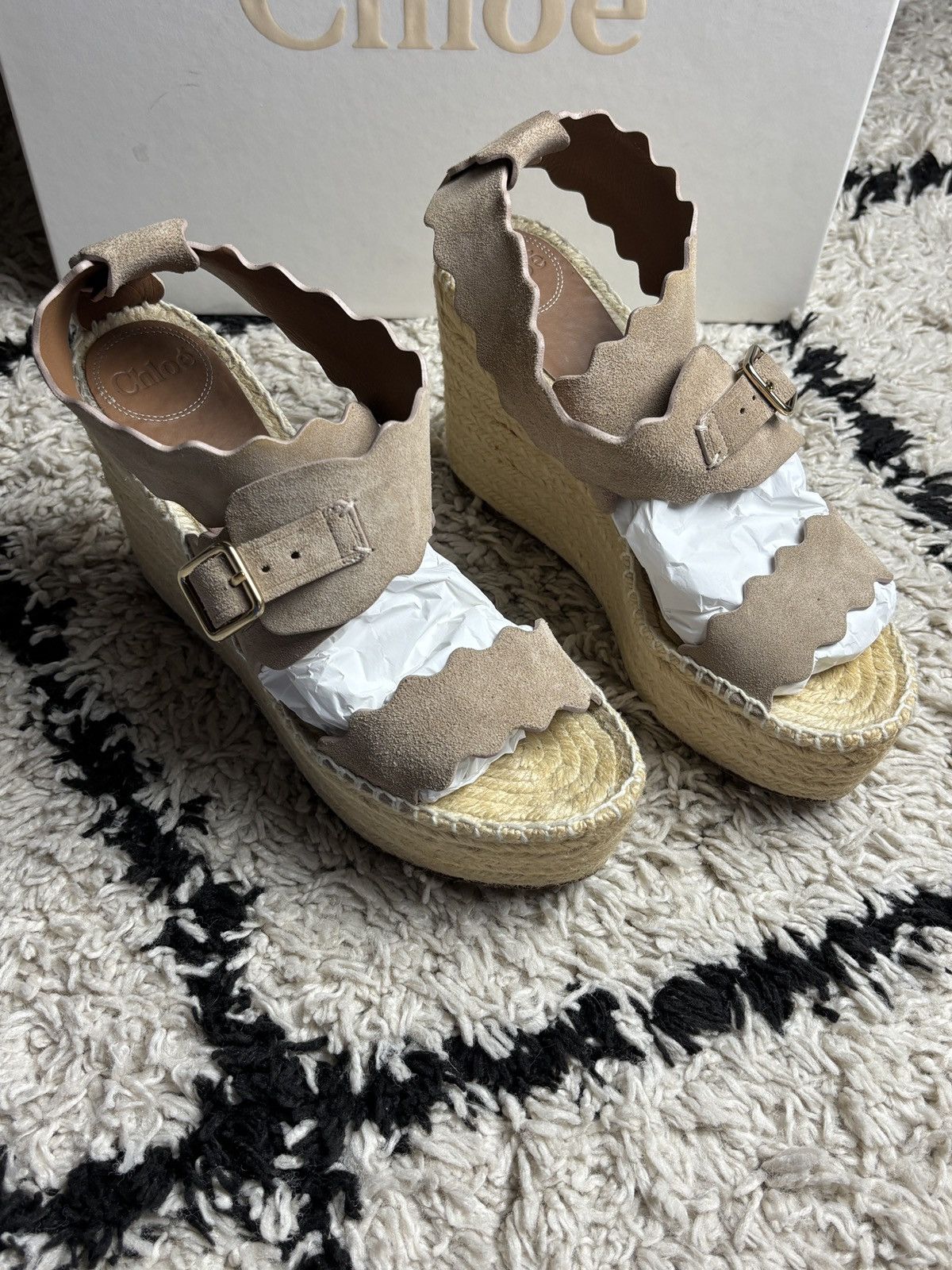 Chloe Chloe Lauren Suede Wedge Sandals Espadrilles Size US 9 / IT 39 - 2 Thumbnail