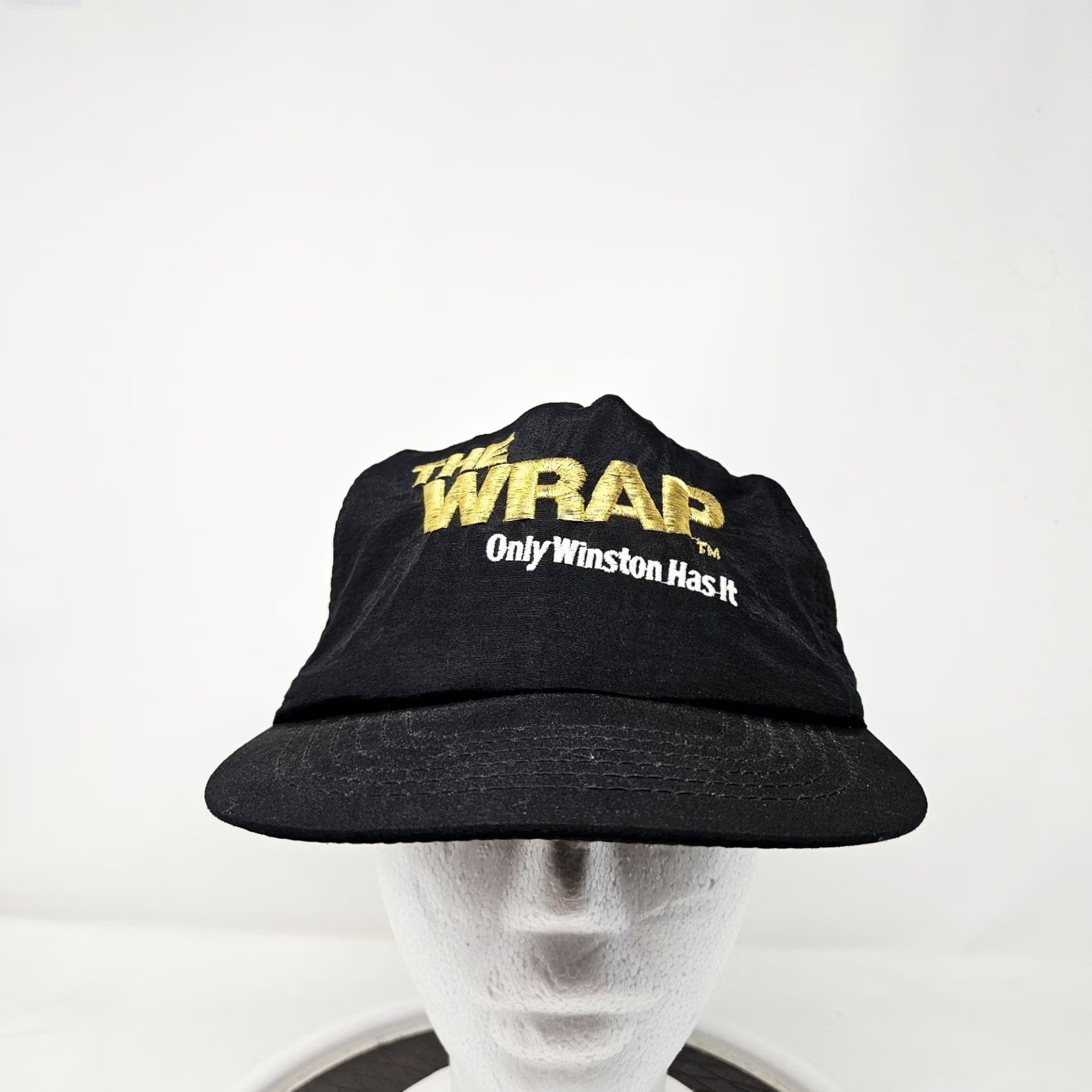 Vintage VINTAGE Winston Cigarette The Wrap "Only Winston Has It" 80s 90s Snapback Hat Men's Adjustable Black Nylon Snapback Hat Mens 90s Hat Size ONE SIZE - 2 Thumbnail