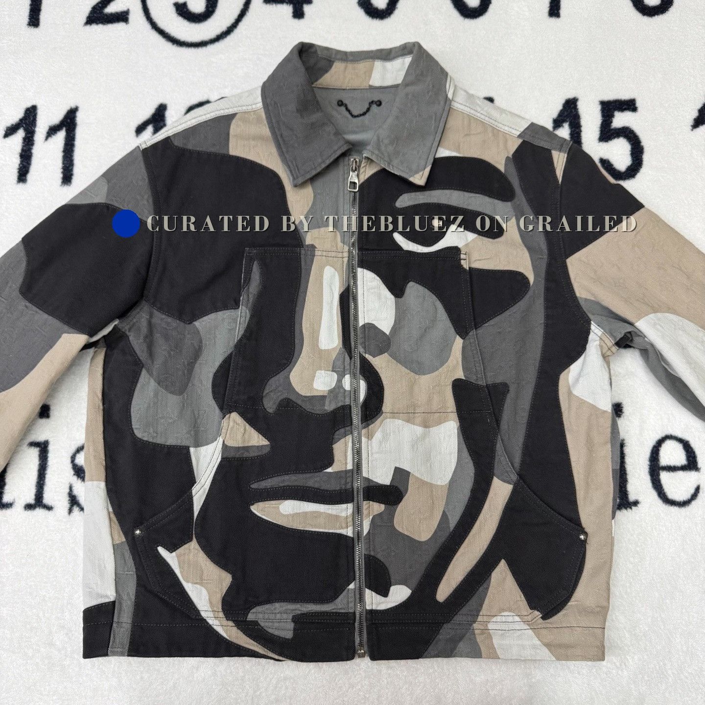 Louis Vuitton LV Black White Camouflage Denim Jacket Size US M / EU 48-50 / 2 - 1 Thumbnail