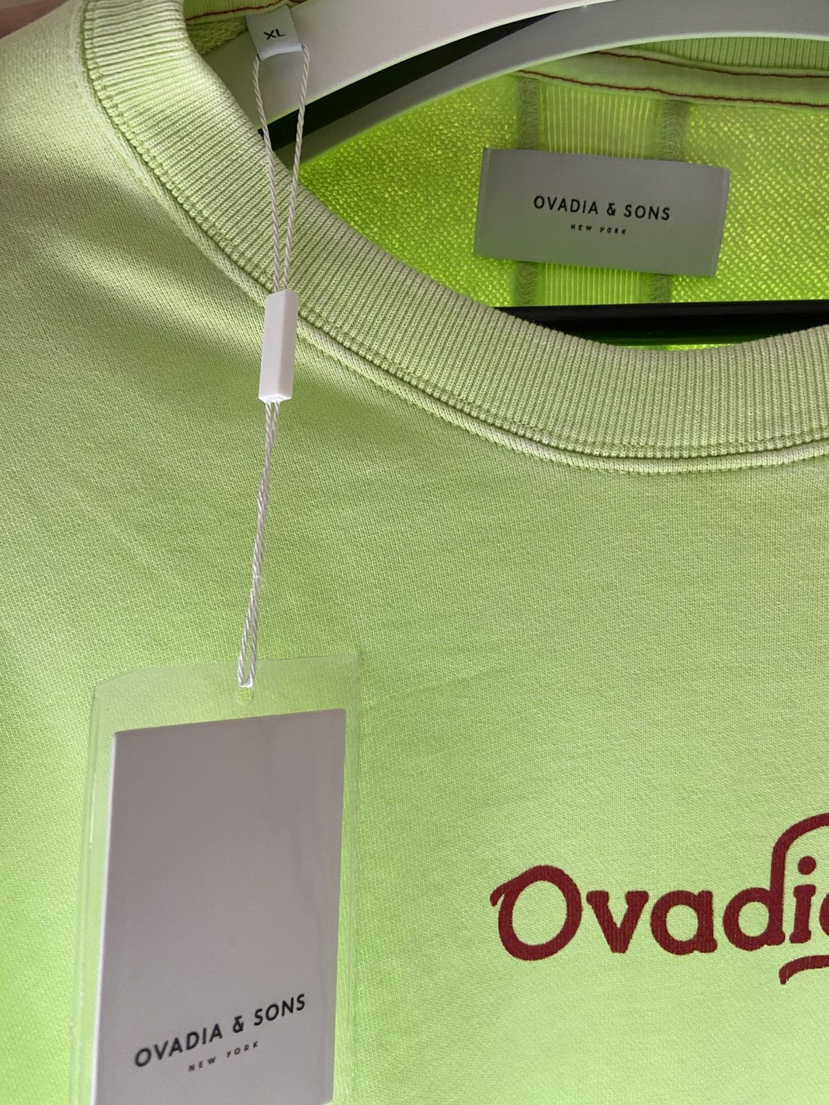 Ovadia & Sons Ovadia & Sons Logo Crewneck Sweatshirt Washed Neon Yellow Size US XL / EU 56 / 4 - 4 Thumbnail