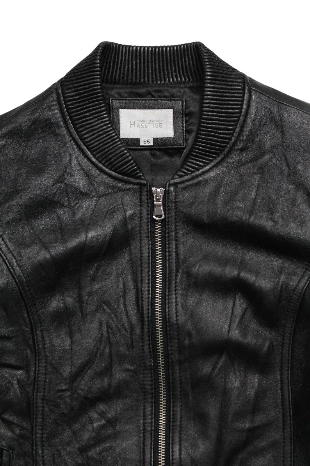 Vintage SS2021 HASSTIGE LAMBSKINS LEATHER BOMBER JACKET Size M / US 6-8 / IT 42-44 - 3 Thumbnail