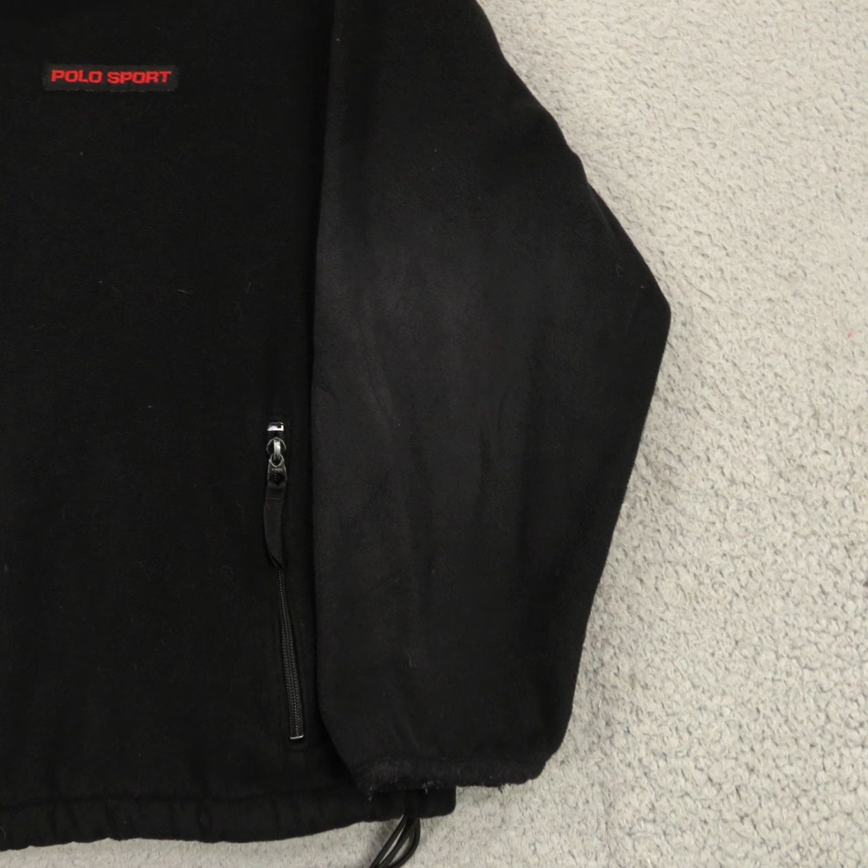 Vintage VTG Polo Sport Ralph Lauren Jacket Men XL Fleece Zip Up 90s Made in USA Black Windbreaker Logo Pockets Full Zip Zipper Stand-Up Collar Mens Size US XL / EU 56 / 4 - 3 Thumbnail