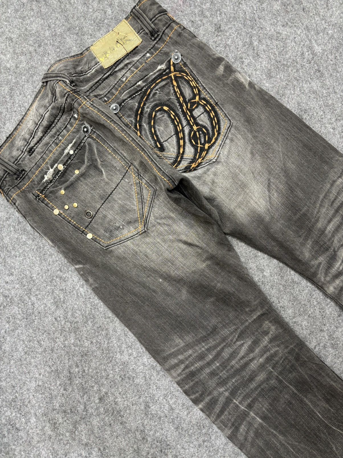 Japanese Brand 💥Twisted Leg💥Back Vtg Trim Co Sick Fades Mild Denim F668 Size US 34 / EU 50 - 18 Thumbnail