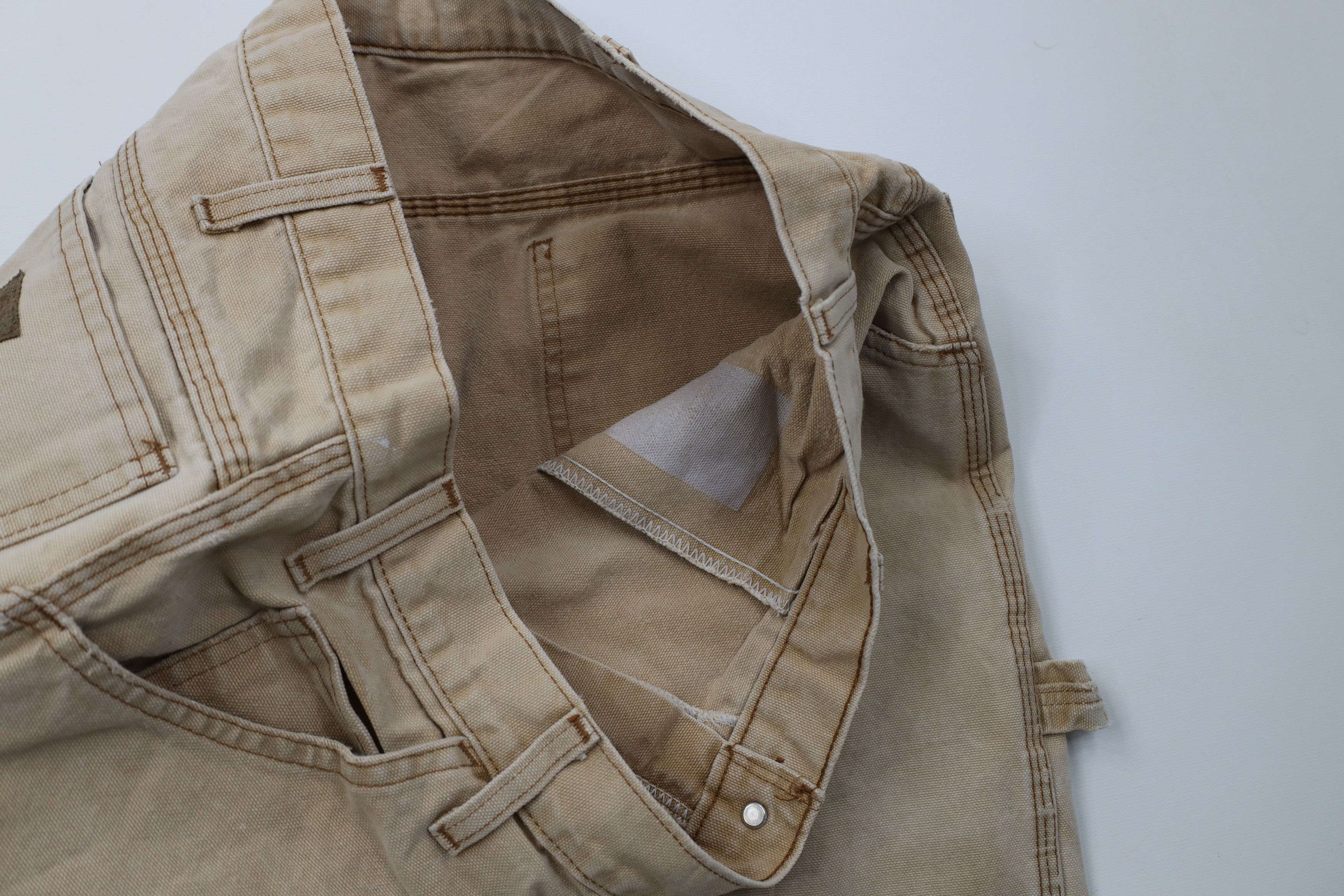 Dickies Vintage 90s Dickies Canvas Wide Leg Dungaree Pants Beige Size US 36 / EU 52 - 11 Thumbnail