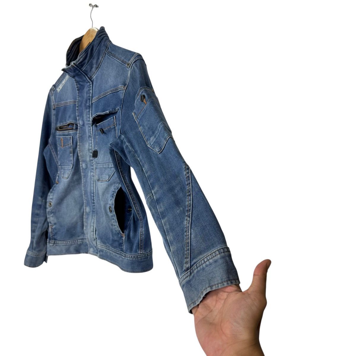 Japanese Brand 2Way Stretch Recycled From Jeans Jacket Size US S / EU 44-46 / 1 - 14 Thumbnail